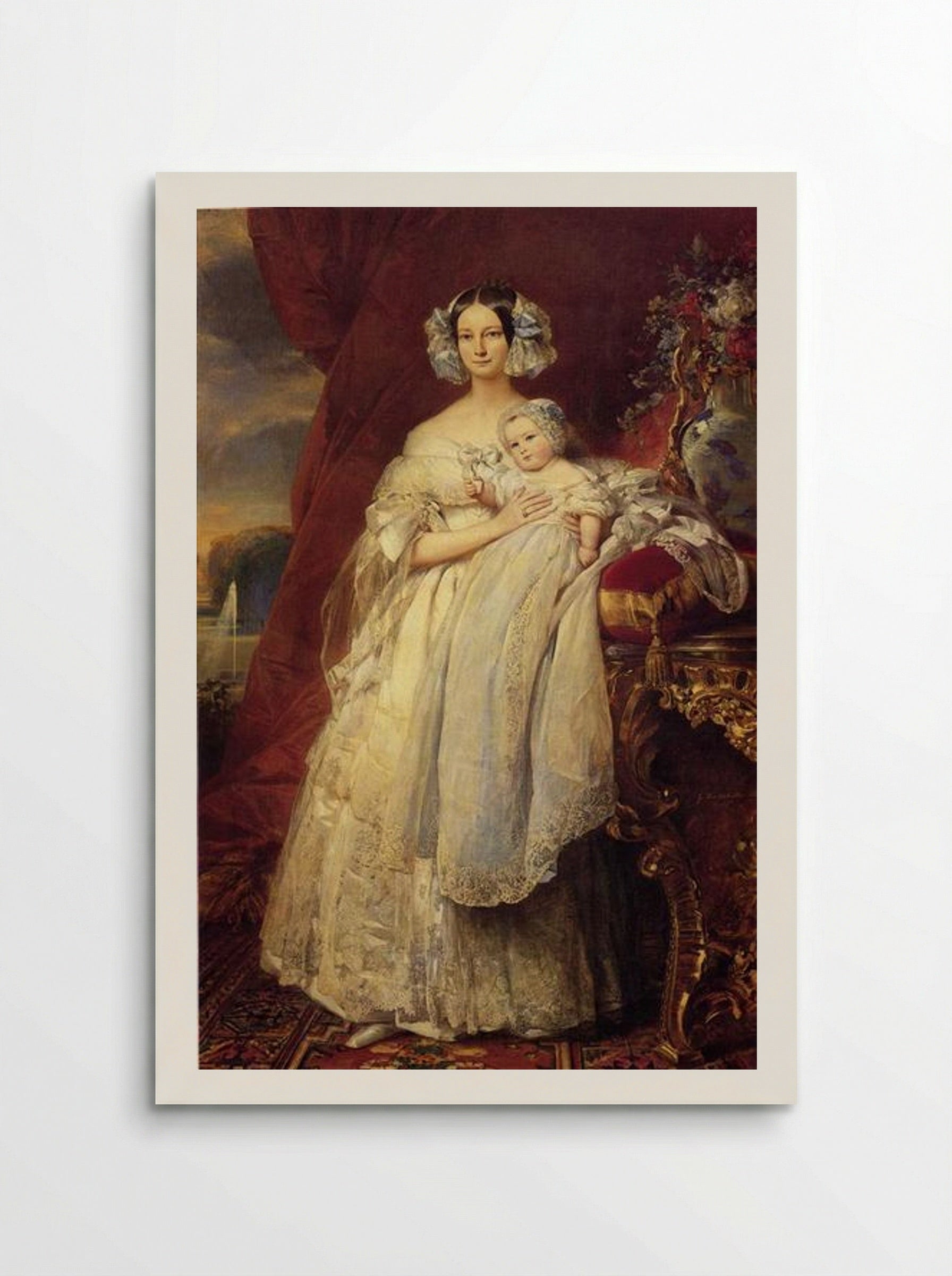 Hélène of Mecklenburg-Schwerin, Duchess of Orléans, with her son, the Count of Paris - Franz Xaver Winterhalter - Poster