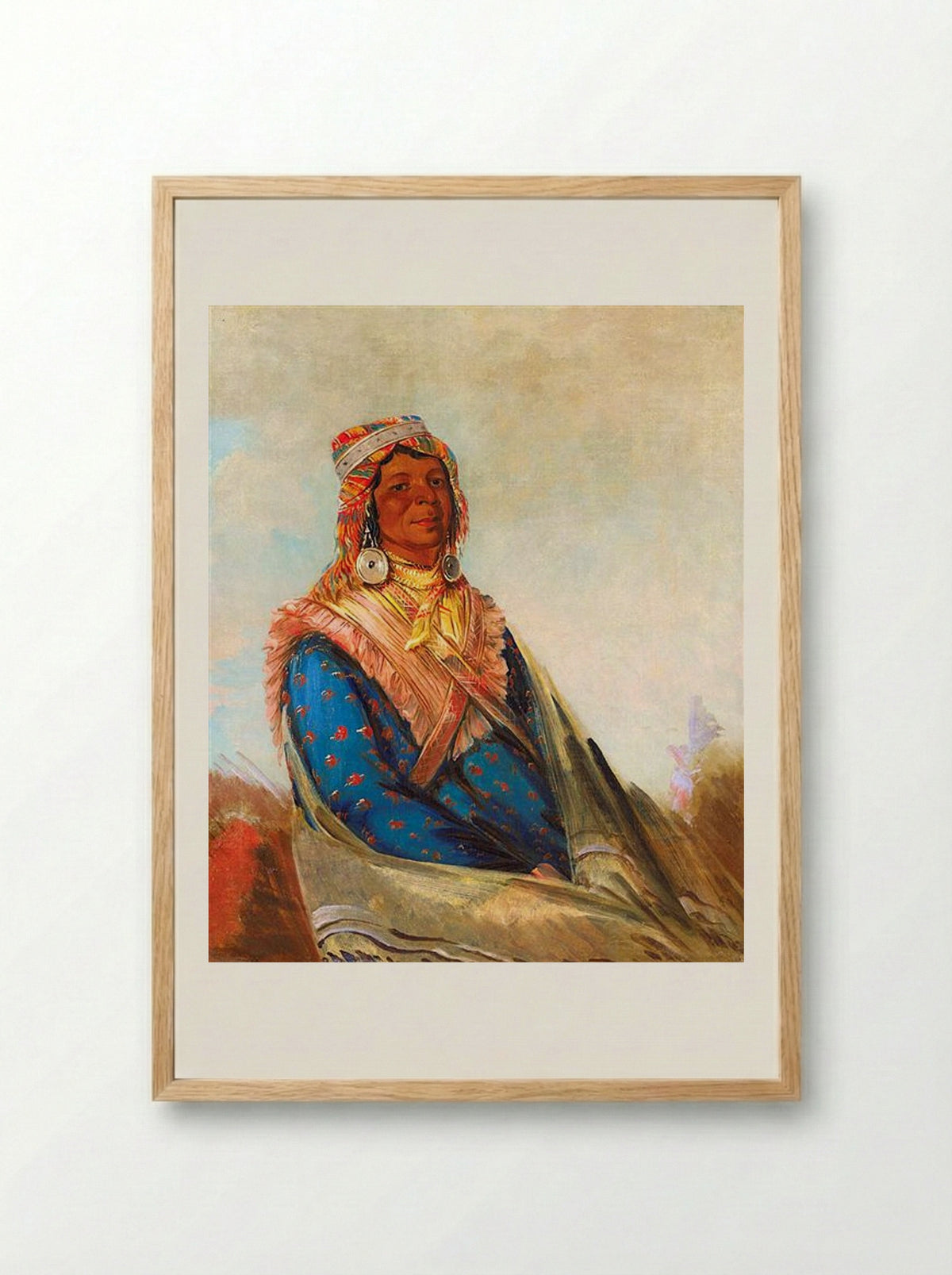 Hól-te-mál-te-téz-te-néek-ee, Sam Perryman (Creek Chief) - George Catlin - Framed Print Wood