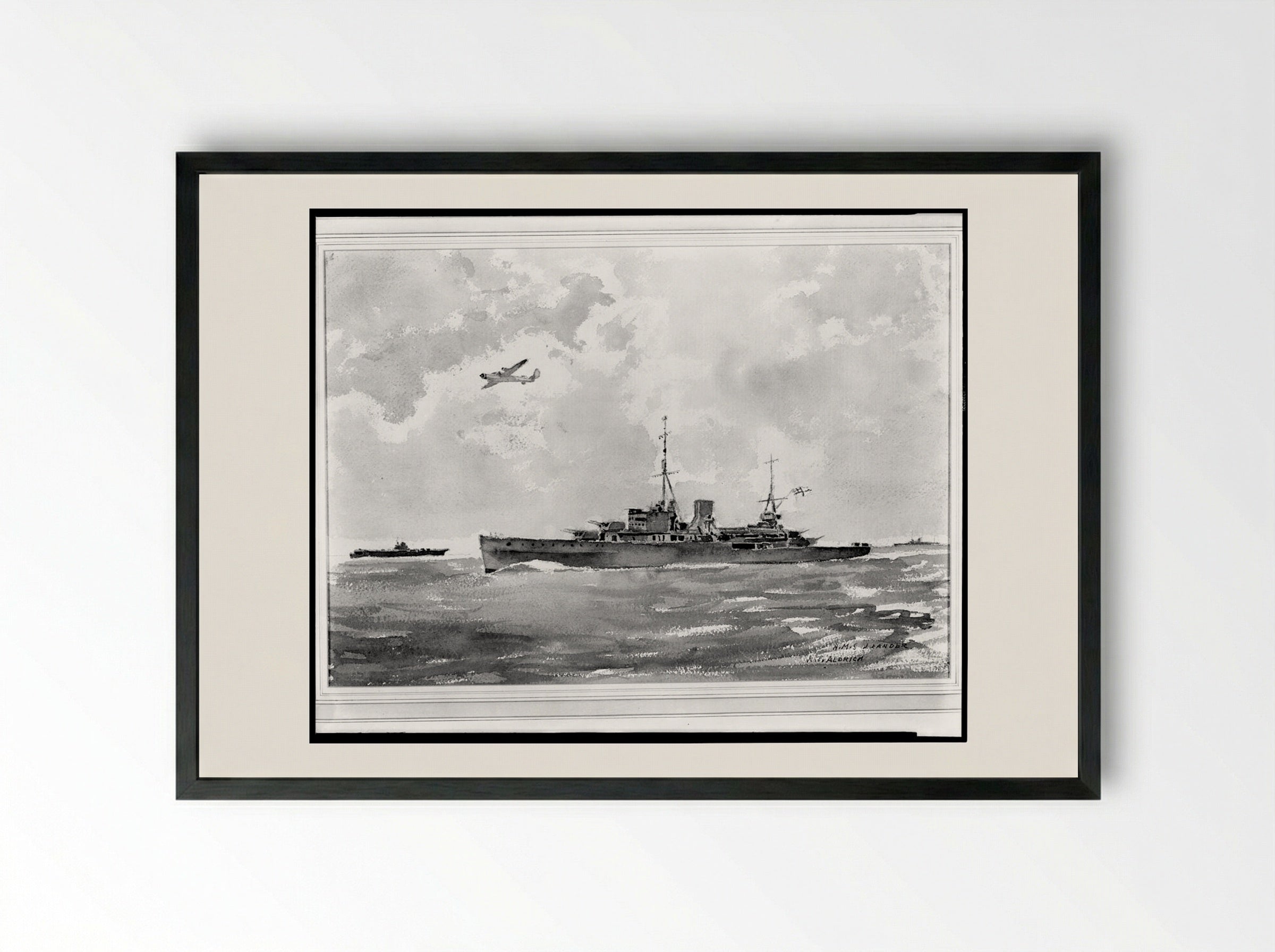 H. M. S. Leander - William T. Aldrich - Framed Print Black