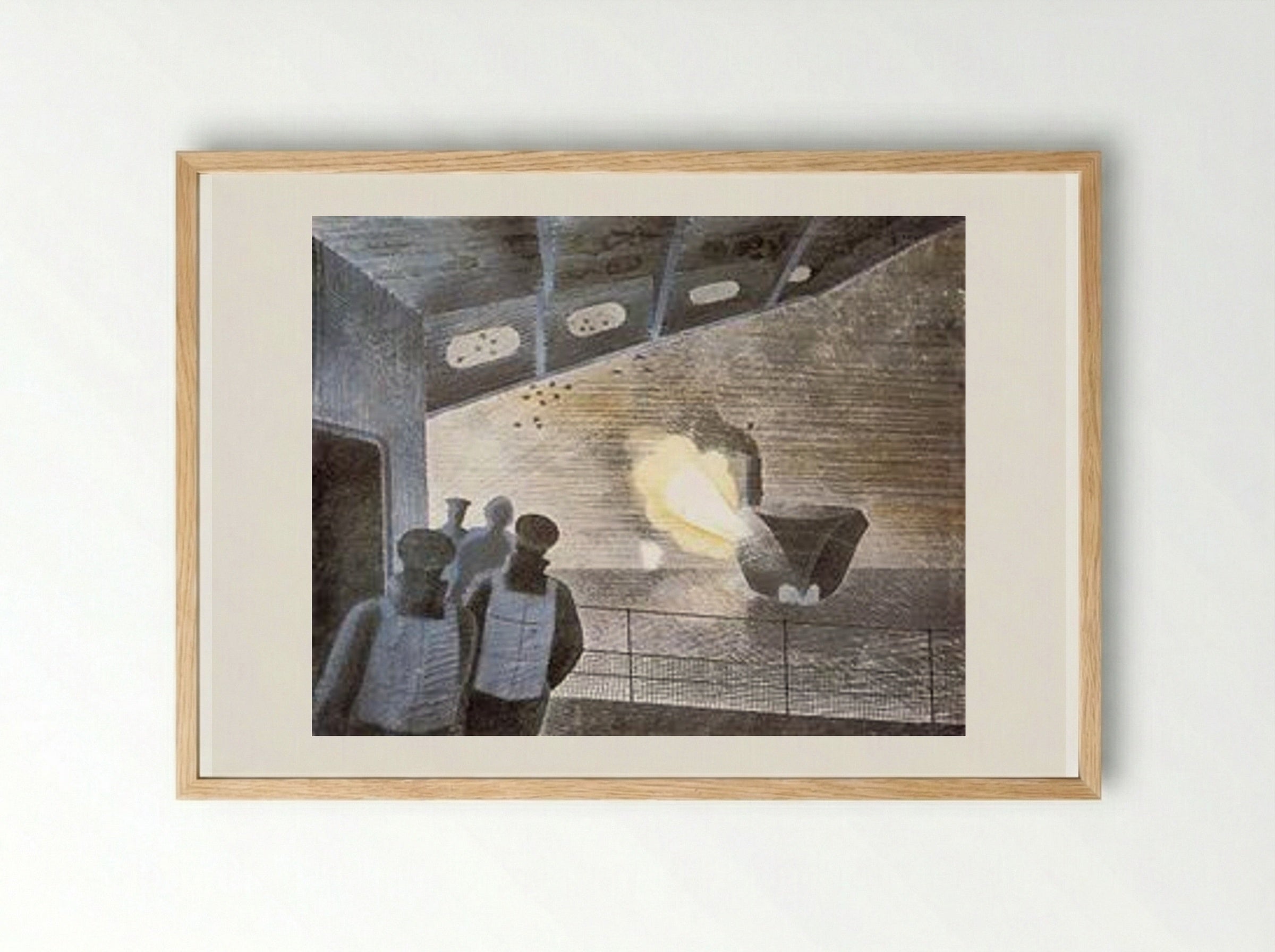 HMS Ark Royal in Action - Eric Ravilious - Framed Print Wood