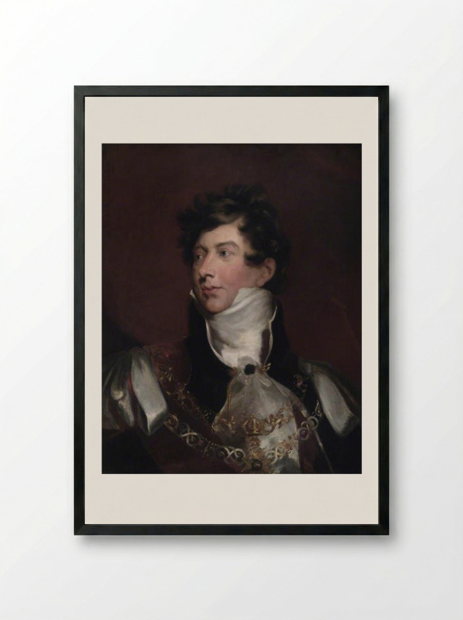 HRH George, Prince of Wales, KG - Thomas Lawrence - Framed Print Black