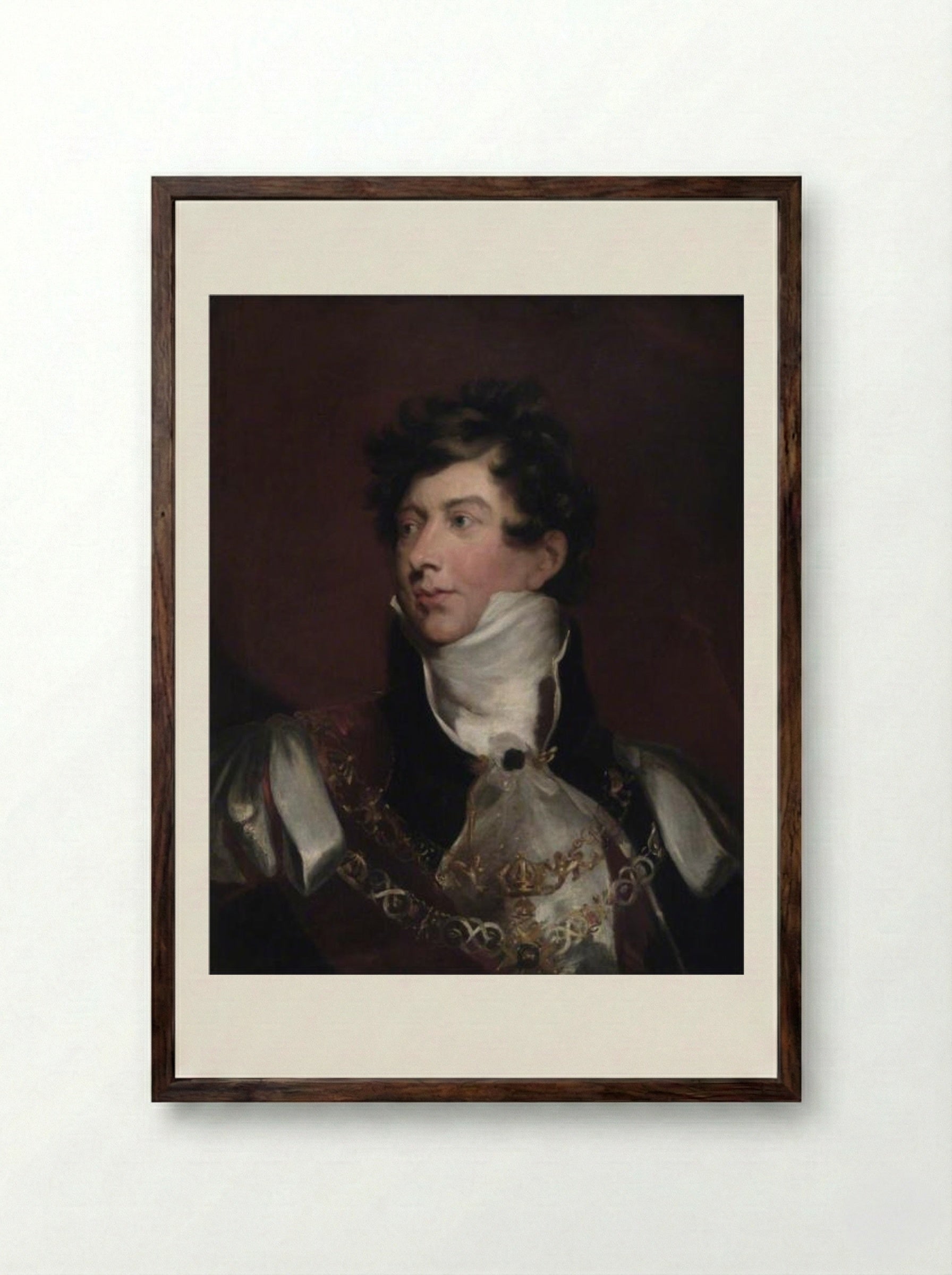 HRH George, Prince of Wales, KG - Thomas Lawrence - Framed Print Dark Wood