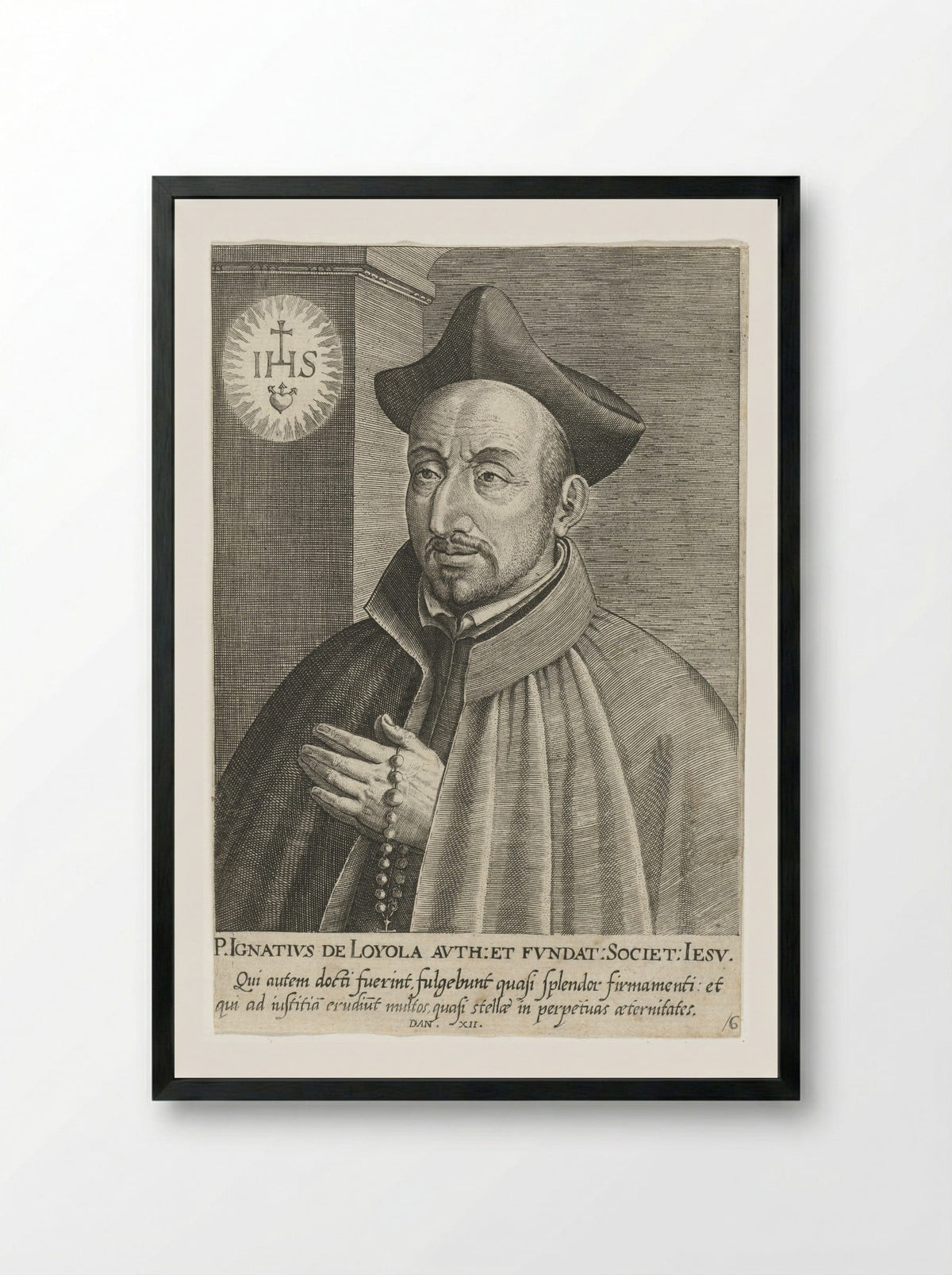 H. Ignatius van Loyola - Dominicus Custos - Framed Print Black