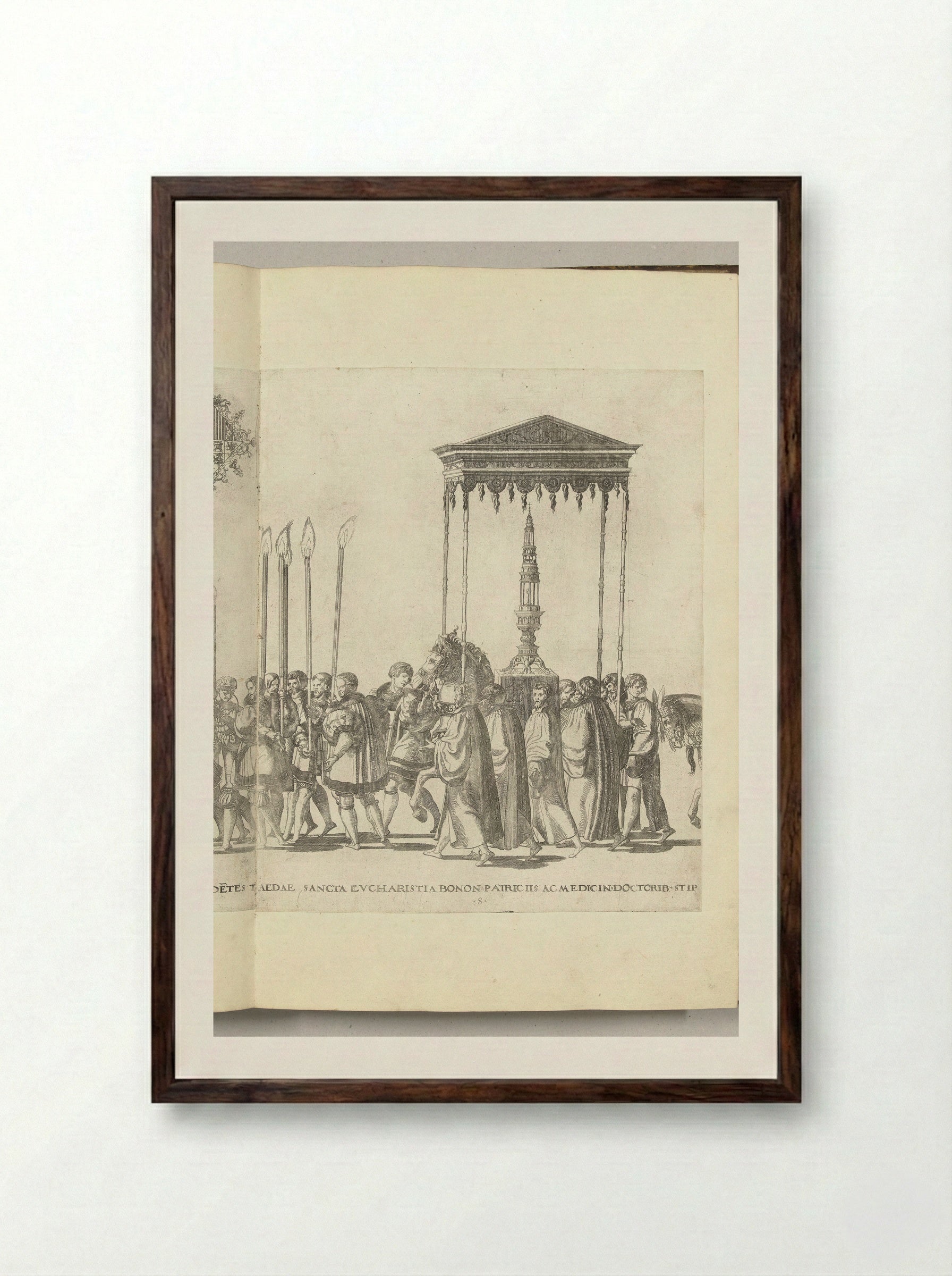 H. Sacrament, Plate S - Nicolaas Hogenberg - Framed Print Dark Wood