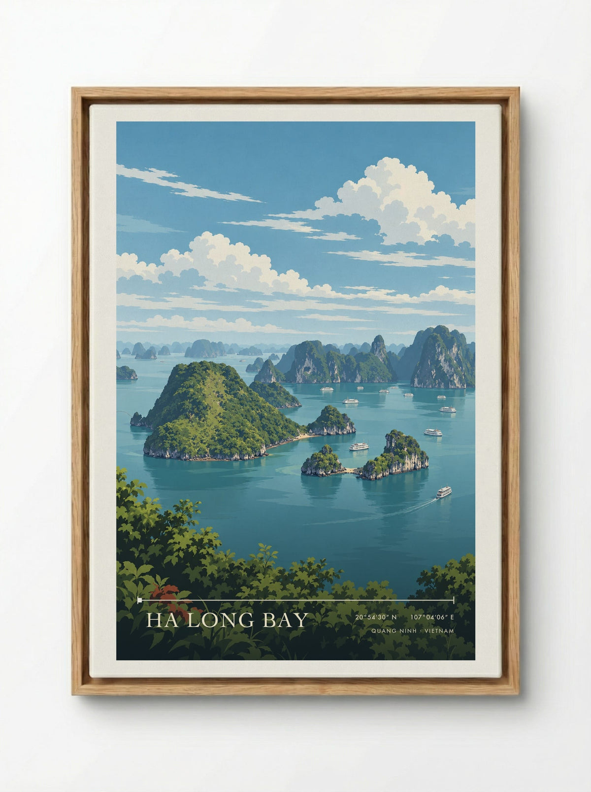 Ha Long Bay, Quang Ninh | Travel Poster - Framed Canvas Wood