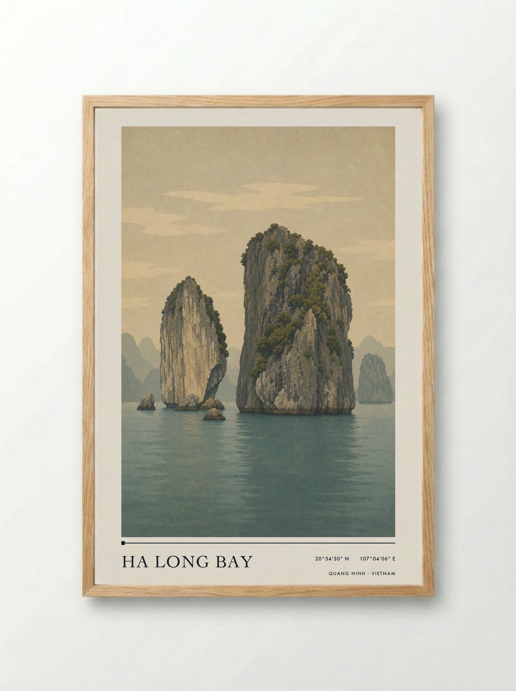 Ha Long Bay Travel Poster Artwork - Framed Print Wood
