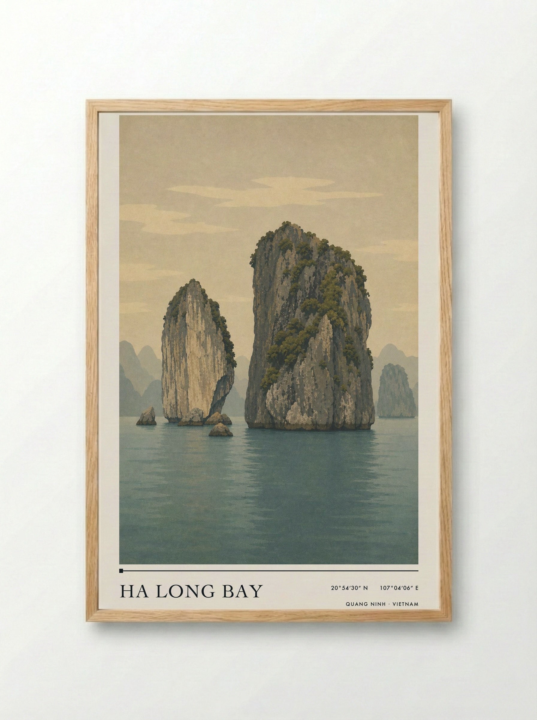 Ha Long Bay Travel Poster Artwork - Framed Print Wood