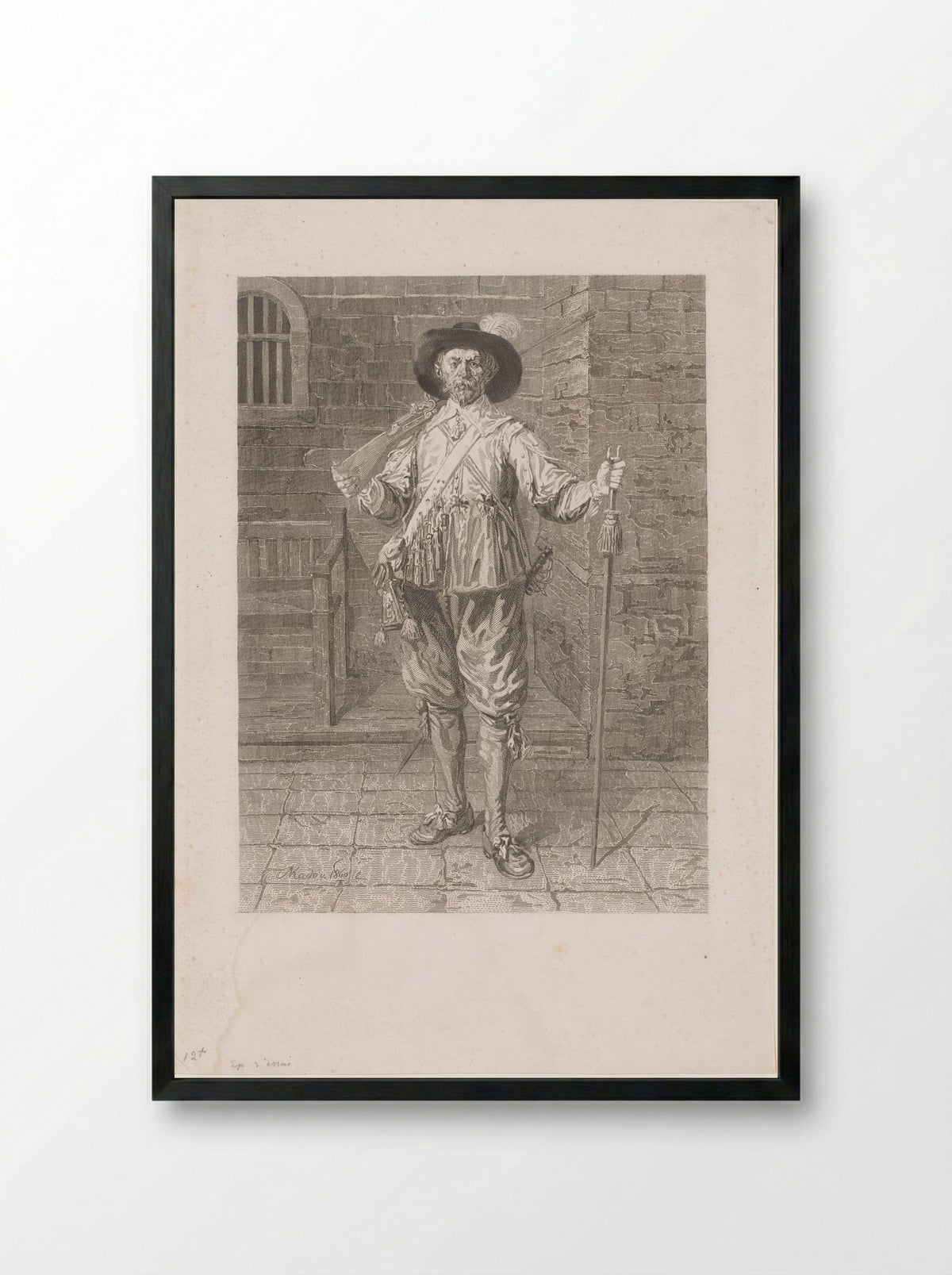 Haakbusschutter - Jean-Baptiste Meunier - Framed Print Black