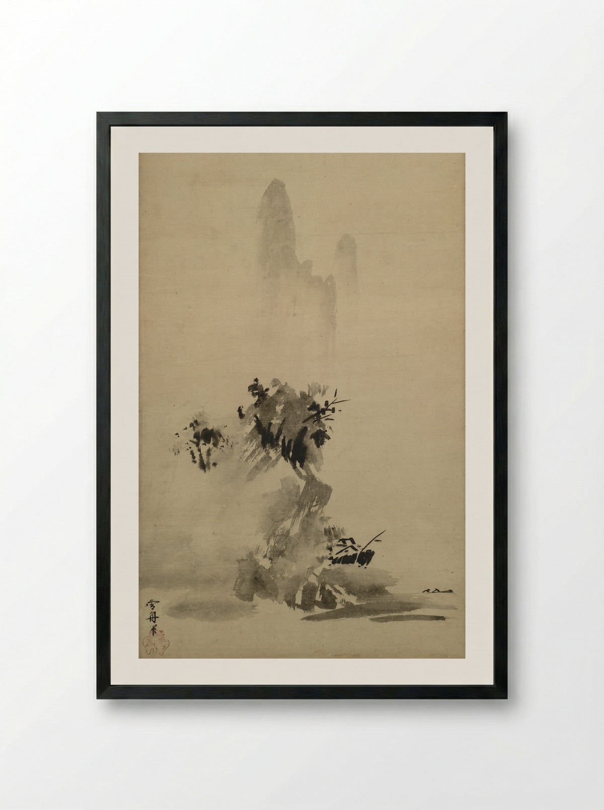 Haboku sansui - Sesshu Toyo - Framed Print Black