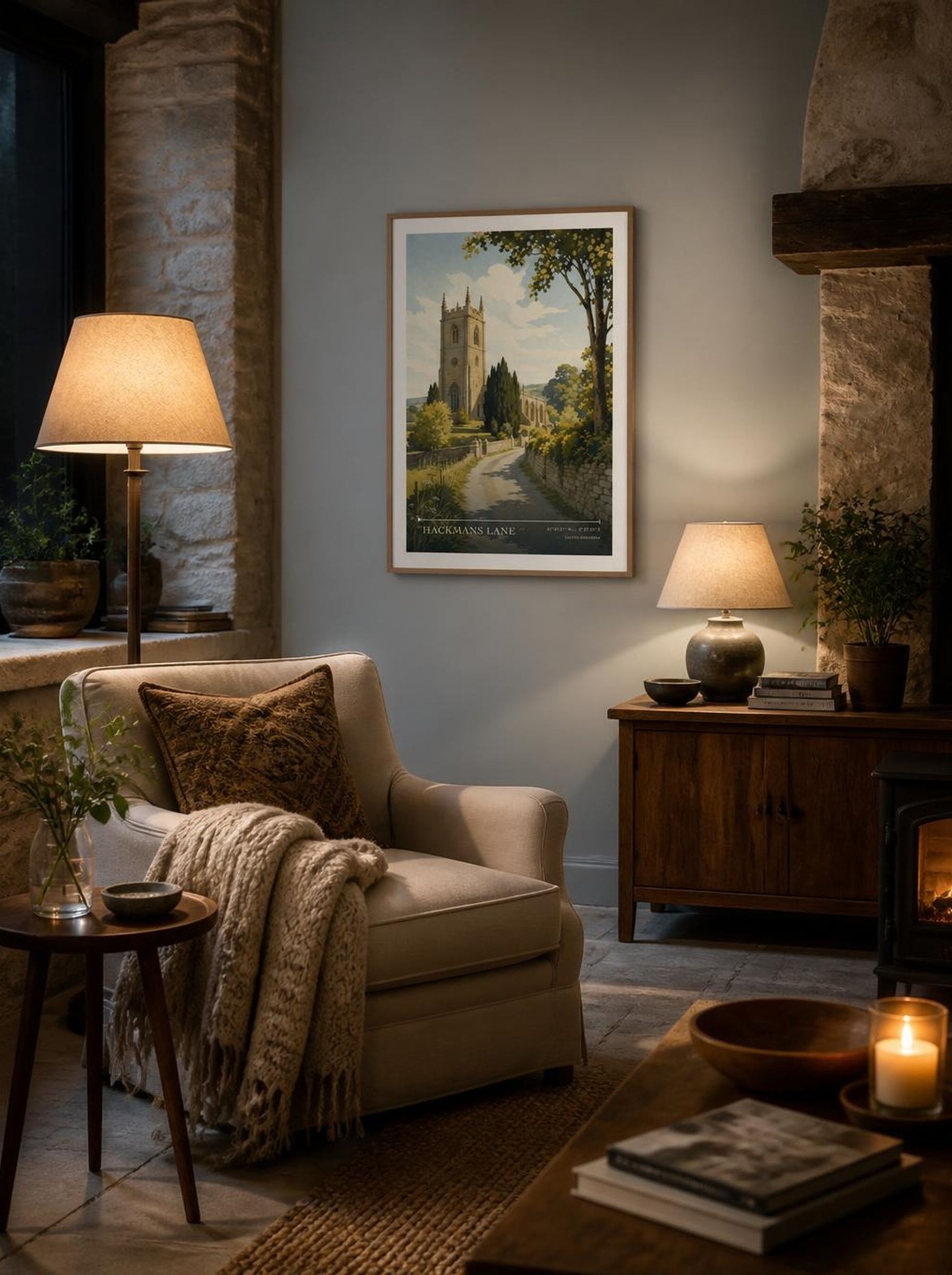 Hackmans Lane United Kingdom Travel Poster - Lifestyle