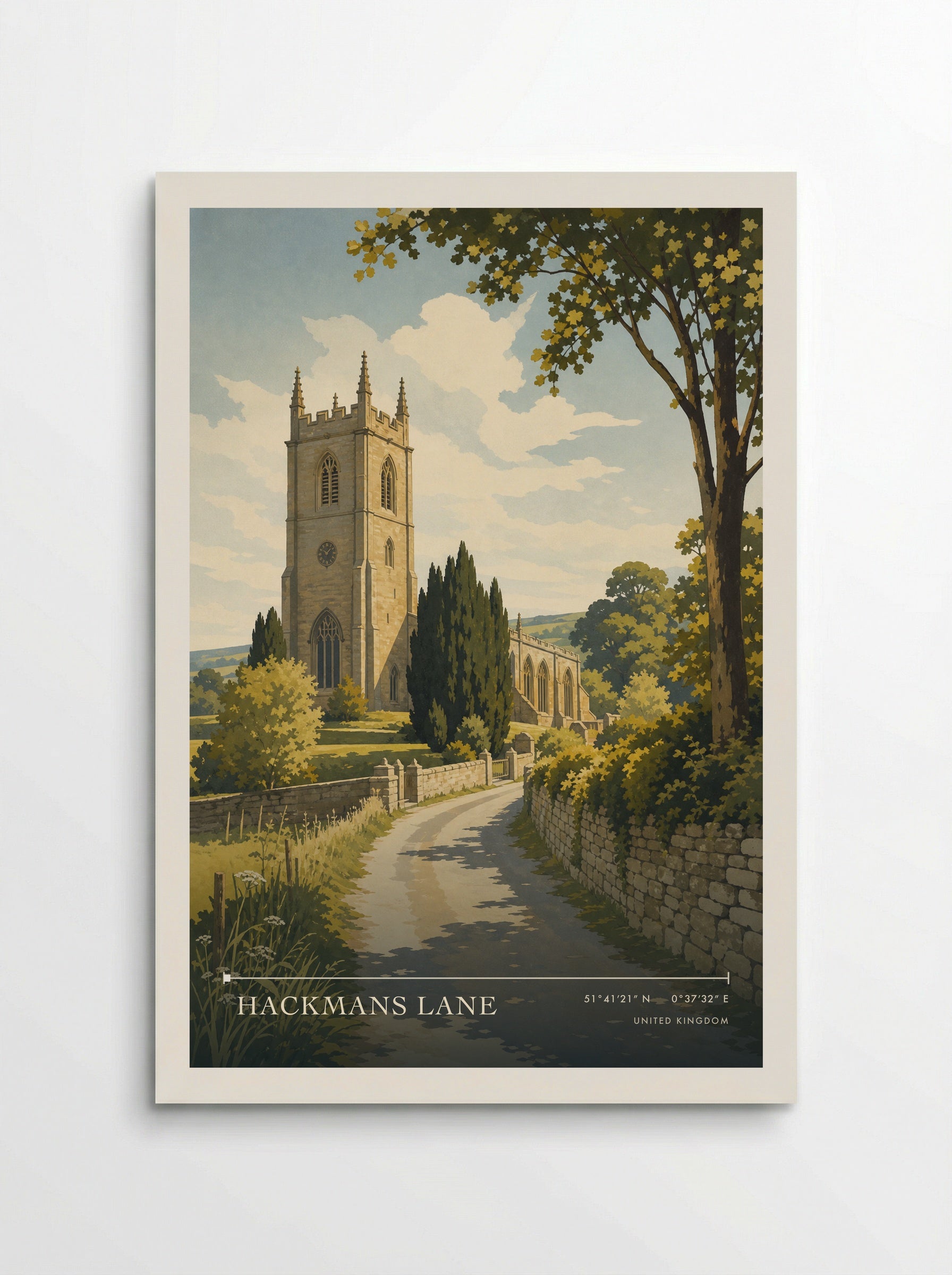 Hackmans Lane United Kingdom Travel Poster - Poster