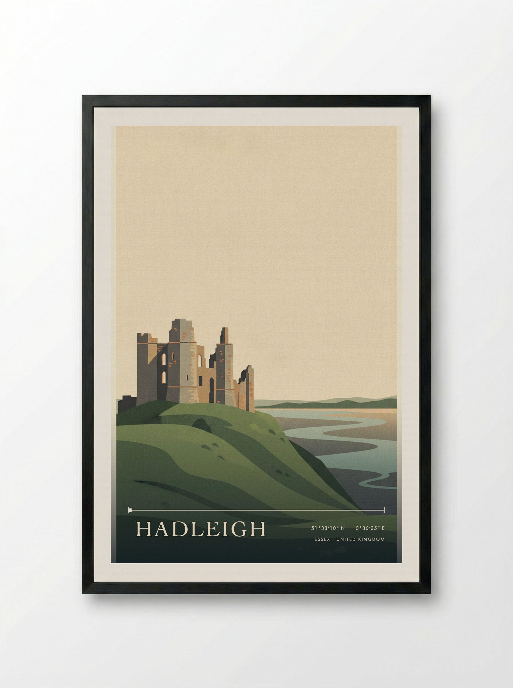 Hadleigh Essex United Kingdom Travel Poster - Framed Print Black