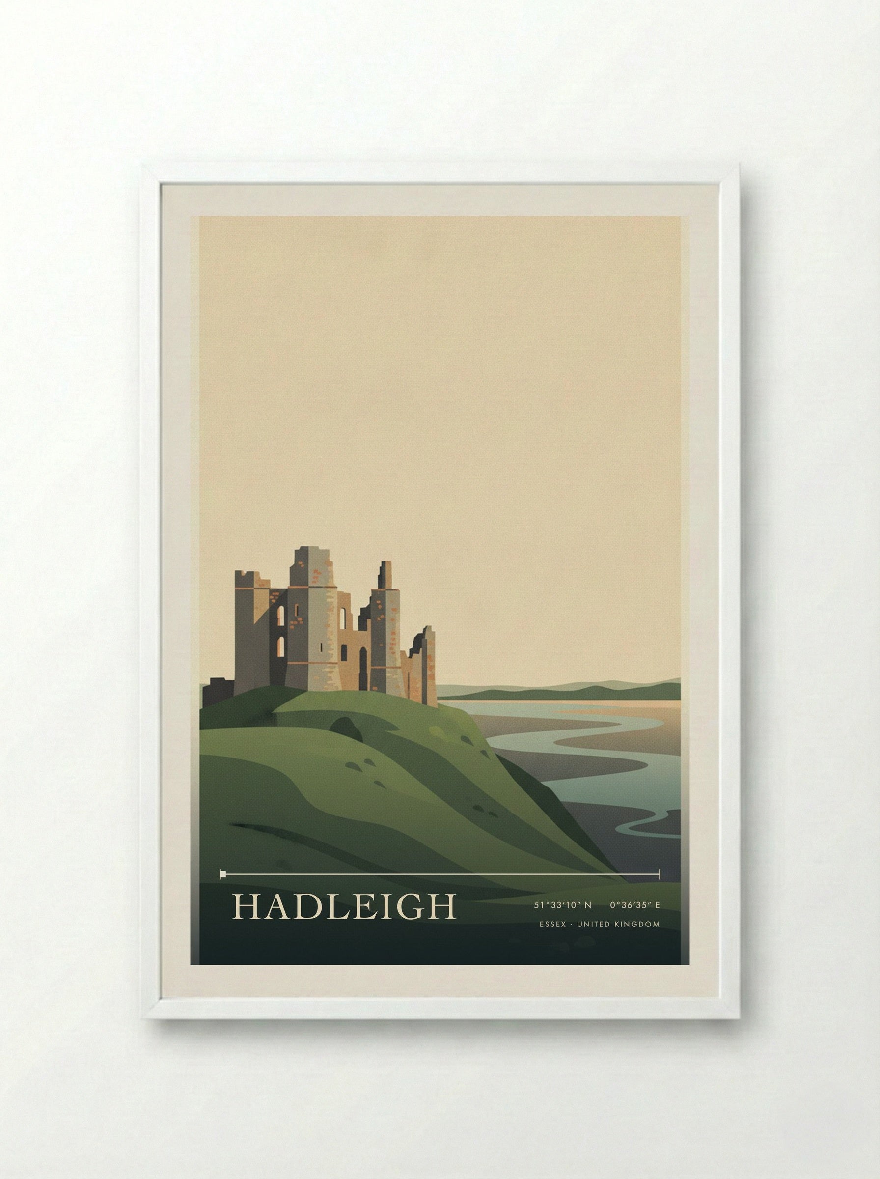 Hadleigh Essex United Kingdom Travel Poster - Framed Print White