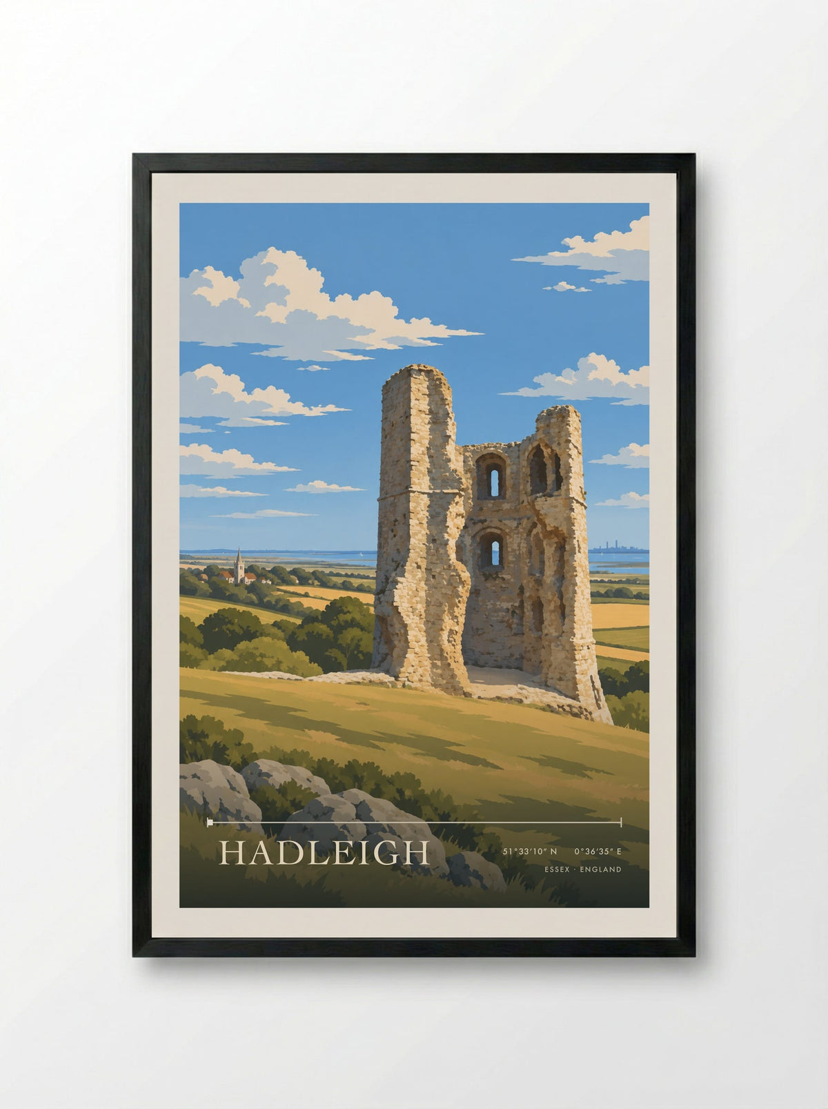 Hadleigh, Essex | Travel Poster - Framed Print Black