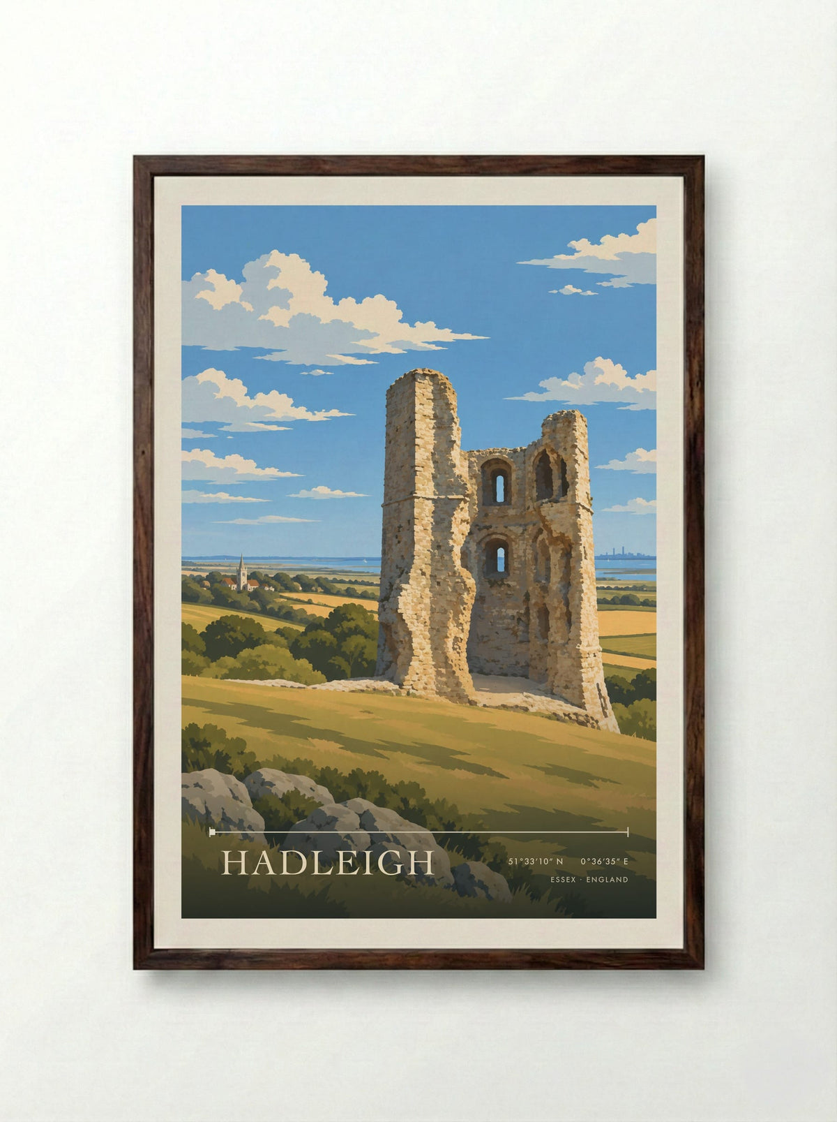 Hadleigh, Essex | Travel Poster - Framed Print Dark Wood