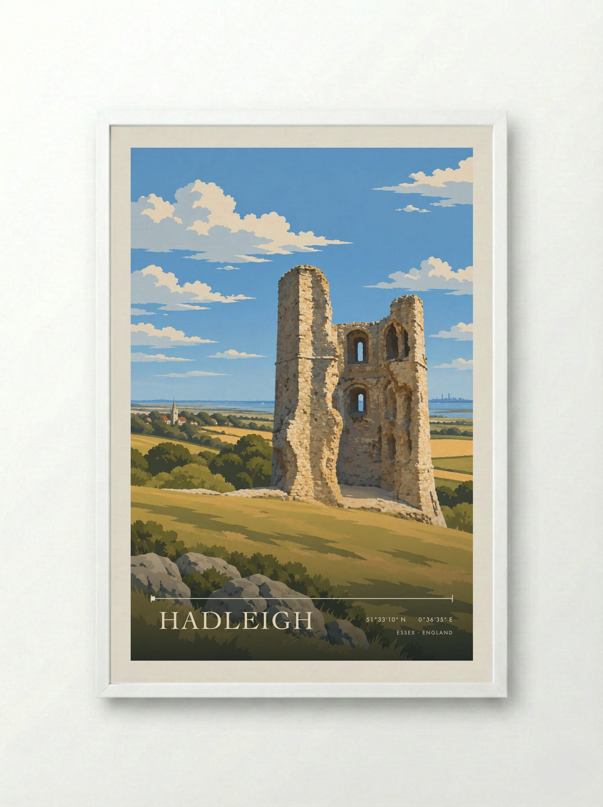Hadleigh, Essex | Travel Poster - Framed Print White