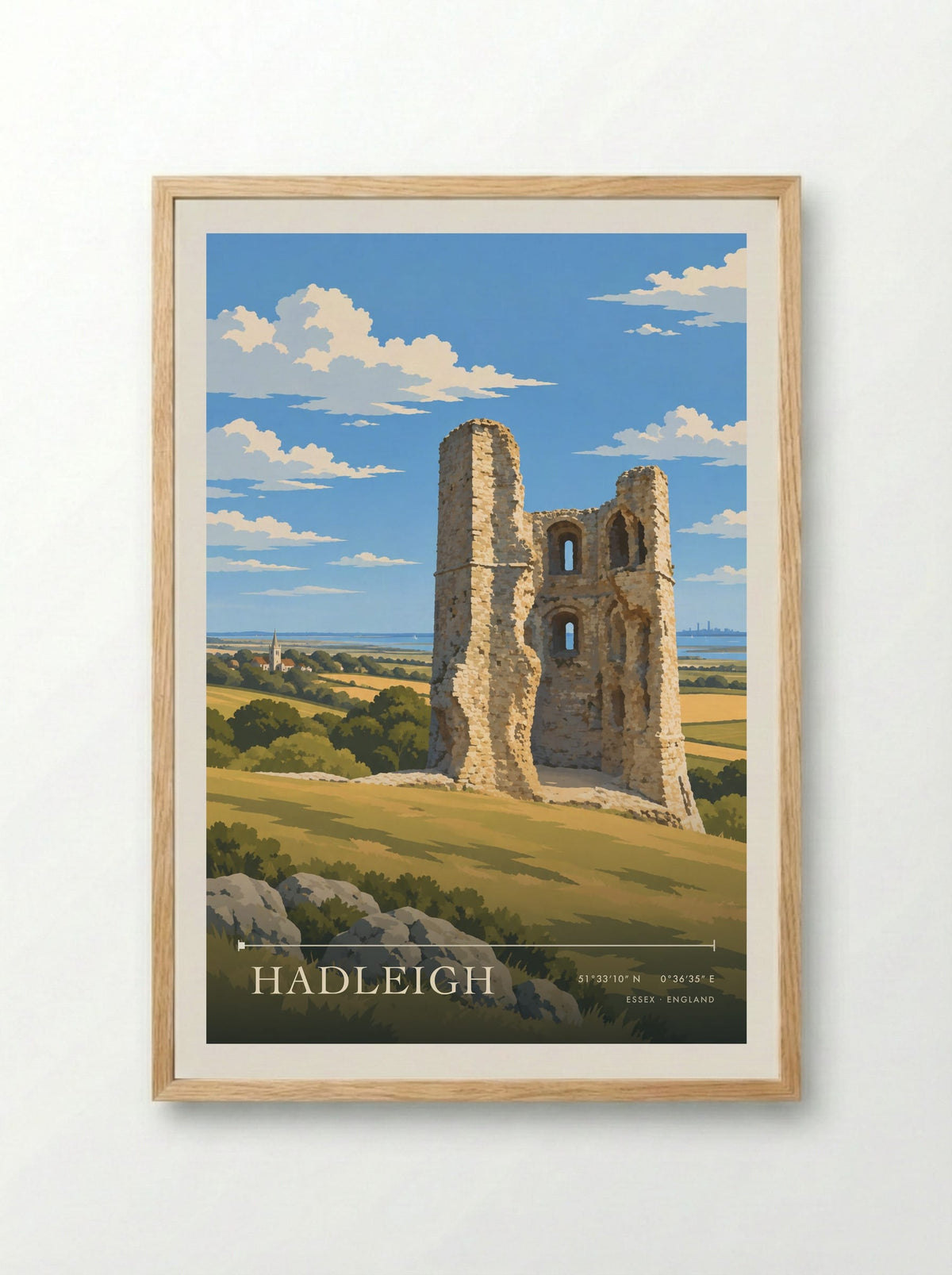 Hadleigh, Essex | Travel Poster - Framed Print Wood