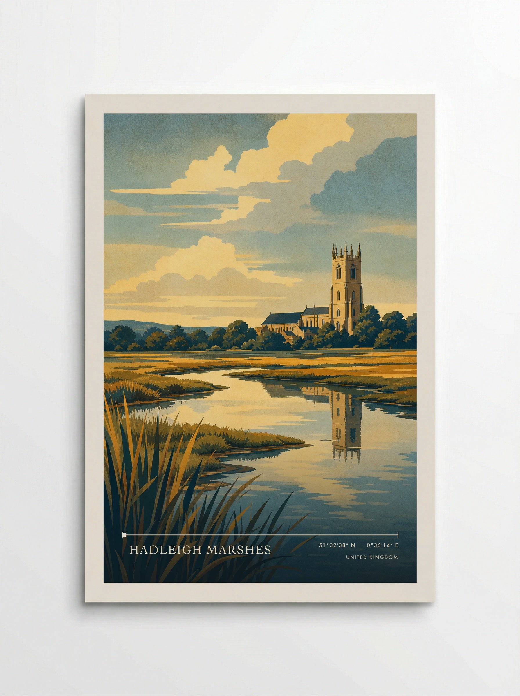 Hadleigh Marshes United Kingdom Travel Poster - Poster