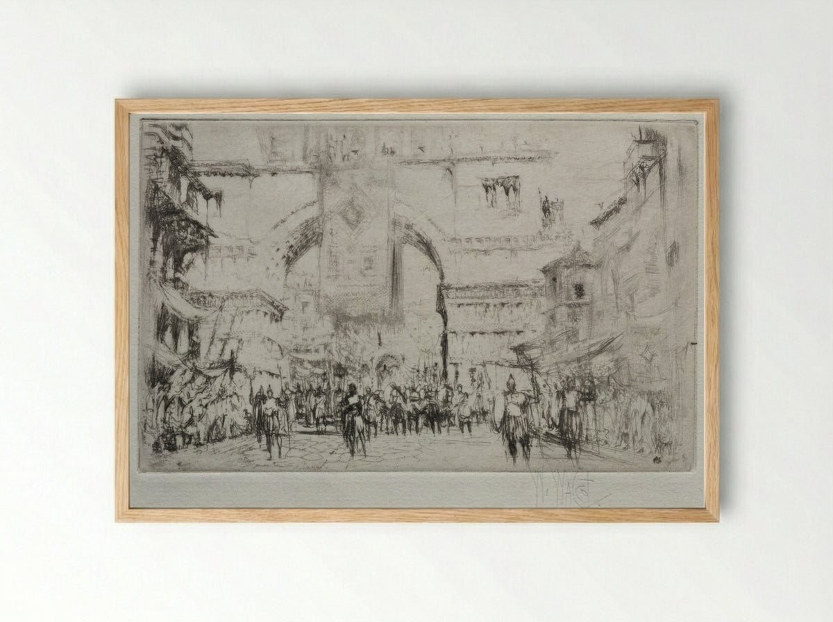 Hadrian Entering Salonica - William Walcot - Framed Print Wood