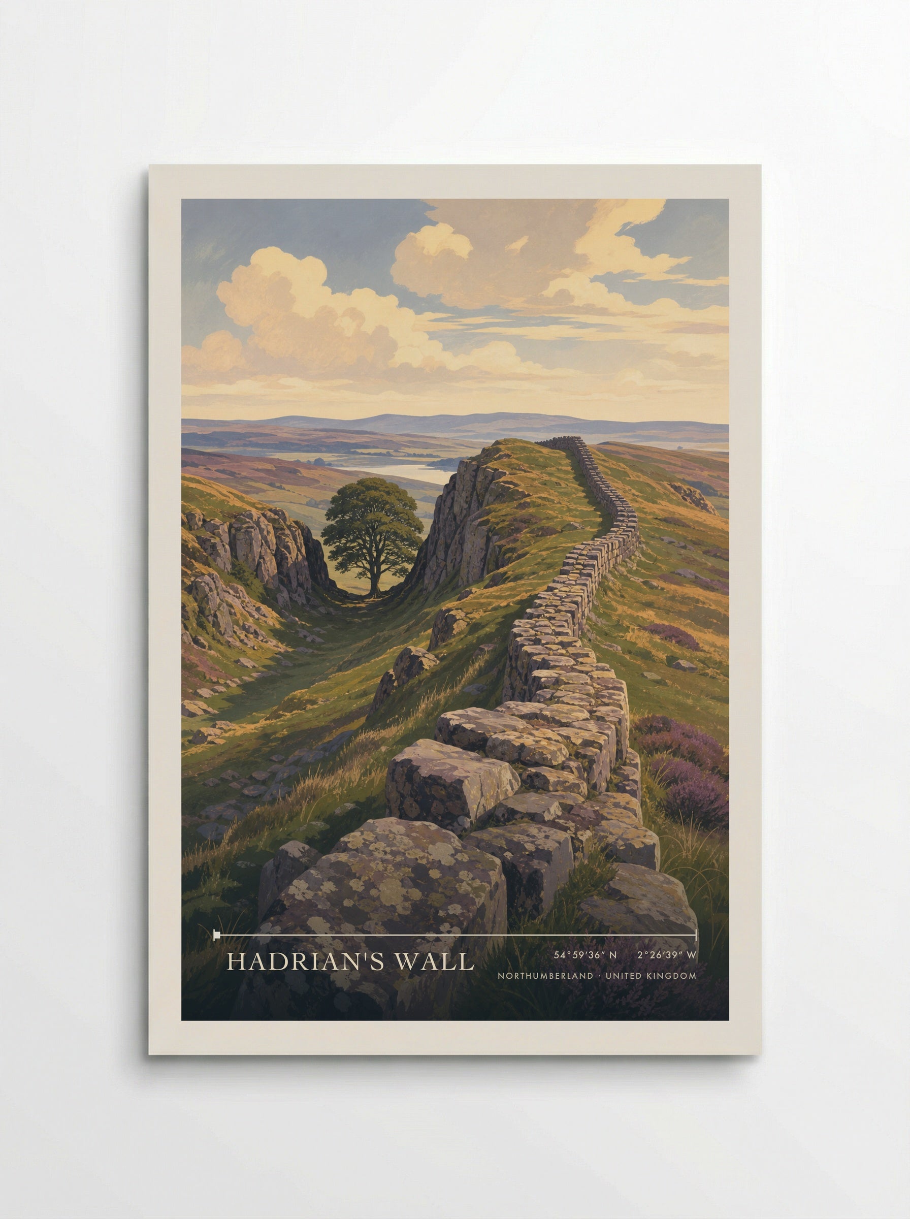 Hadrian's Wall Northumberland United Kingdom Travel Poster - Poster