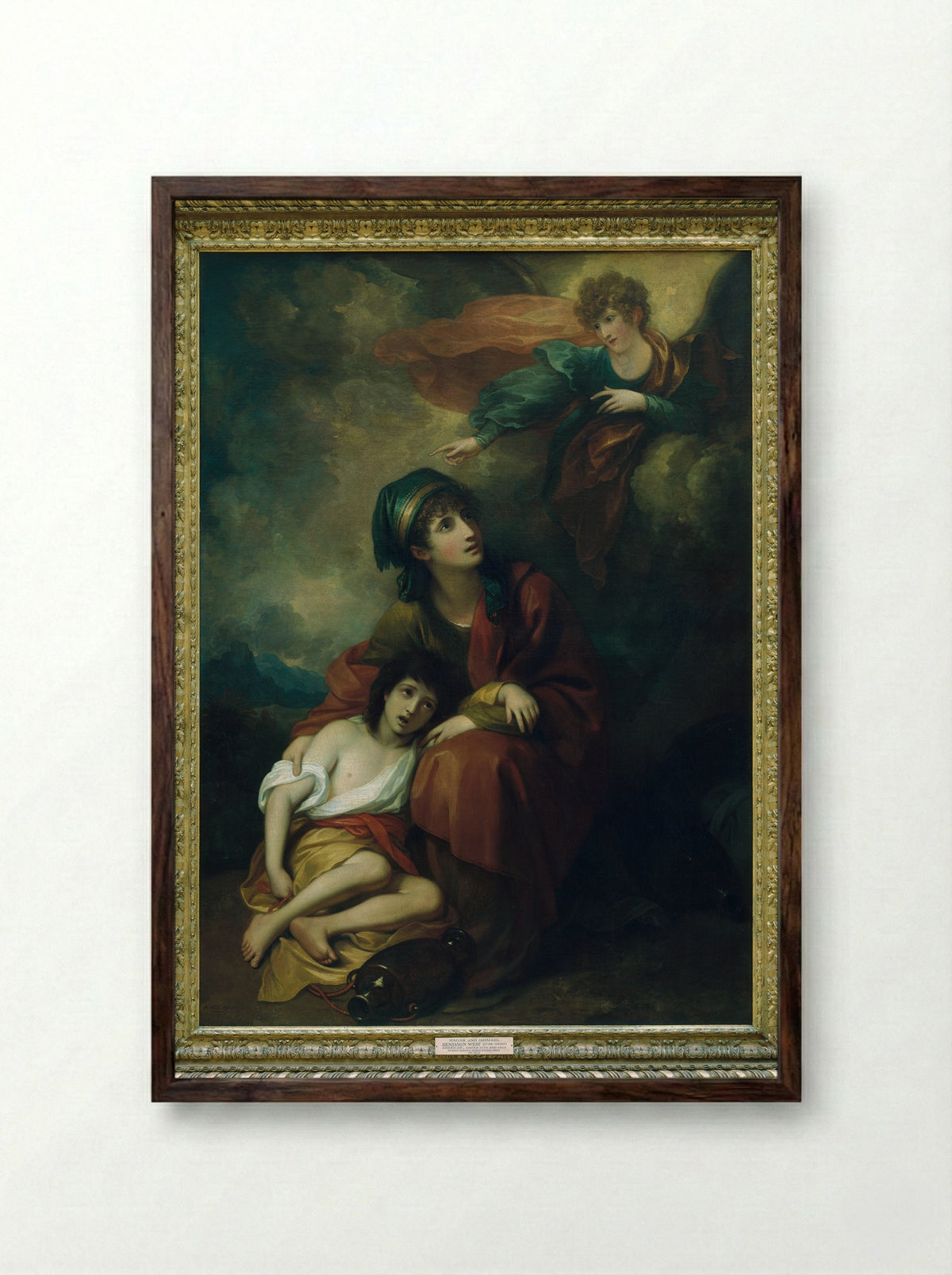 Hagar and Ishmael - Benjamin West - Framed Print Dark Wood