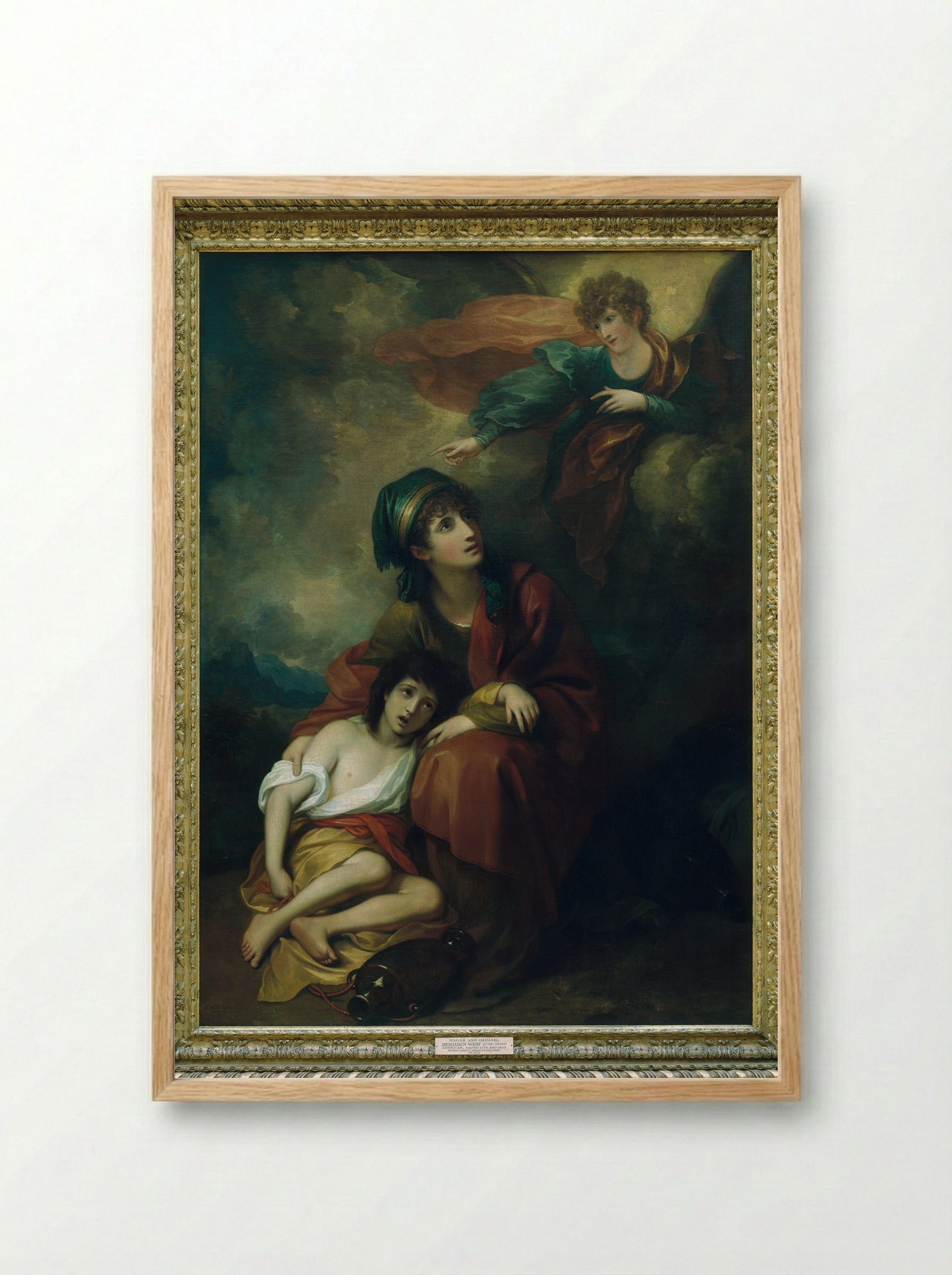Hagar and Ishmael - Benjamin West - Framed Print Wood