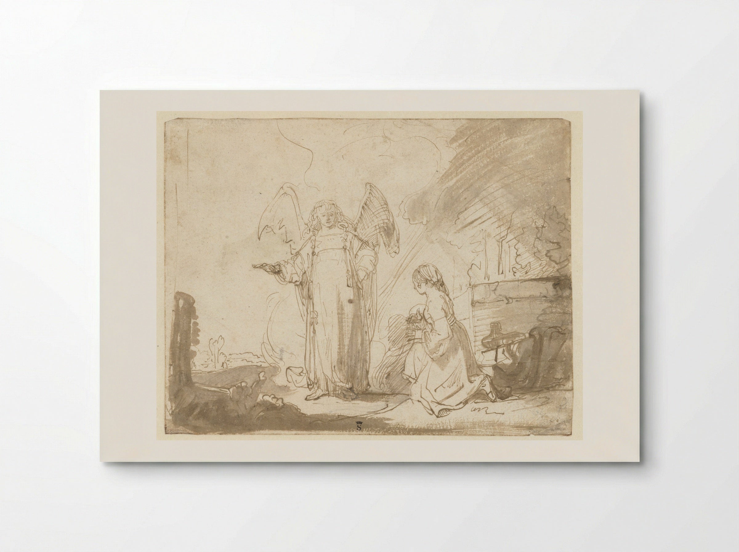Hagar and the Angel by the Spring on the Way to Shur - Ferdinand Bol - Poster