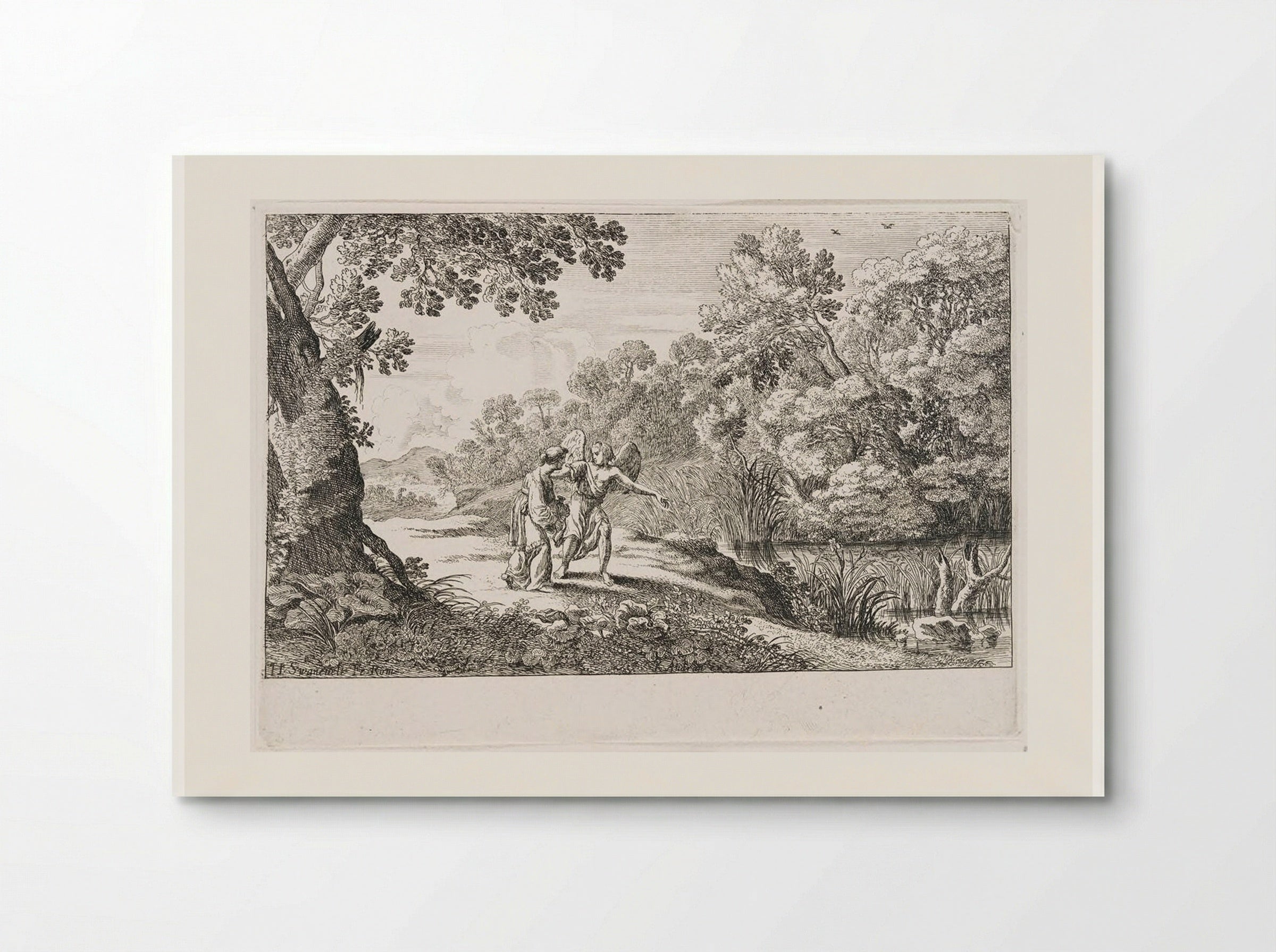 Hagar and the Angel - Herman van Swanevelt - Poster