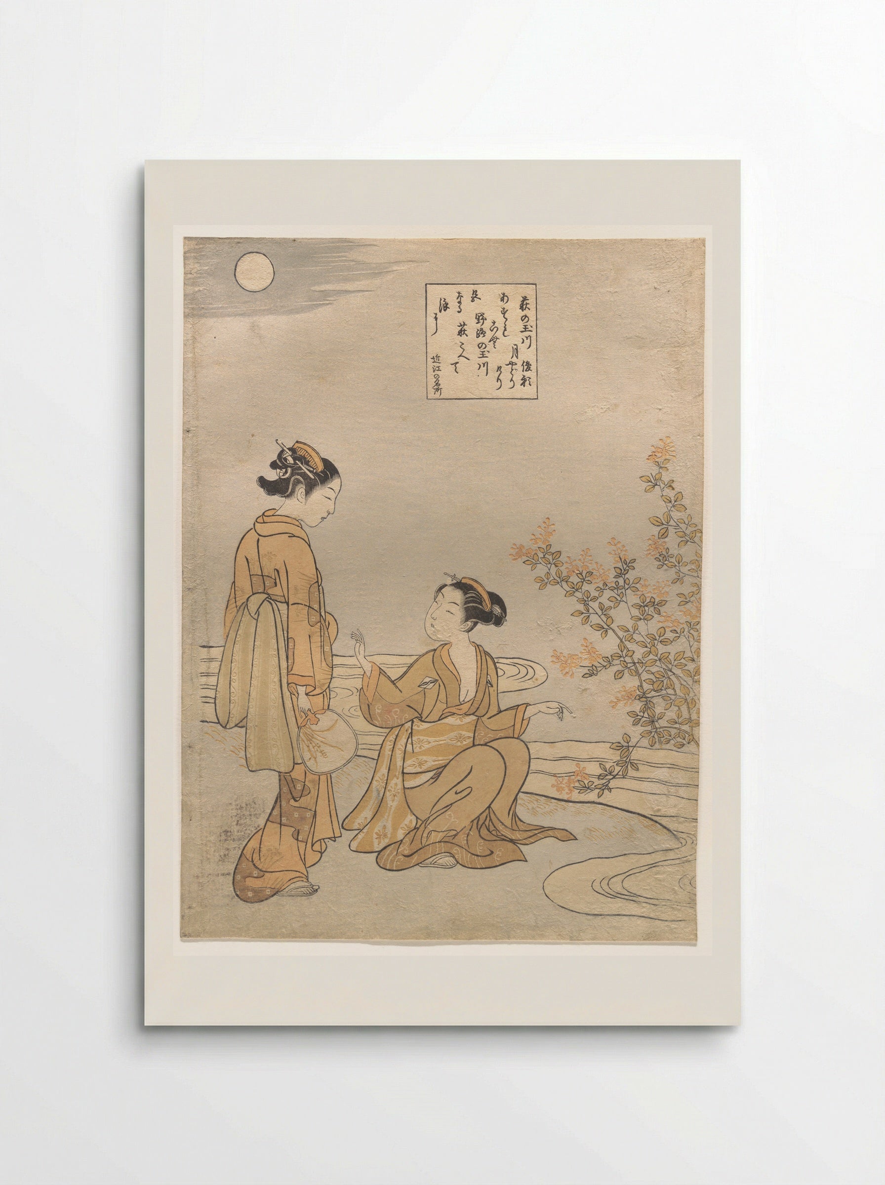 Hagi no Tamagawa - Suzuki Harunobu - Poster