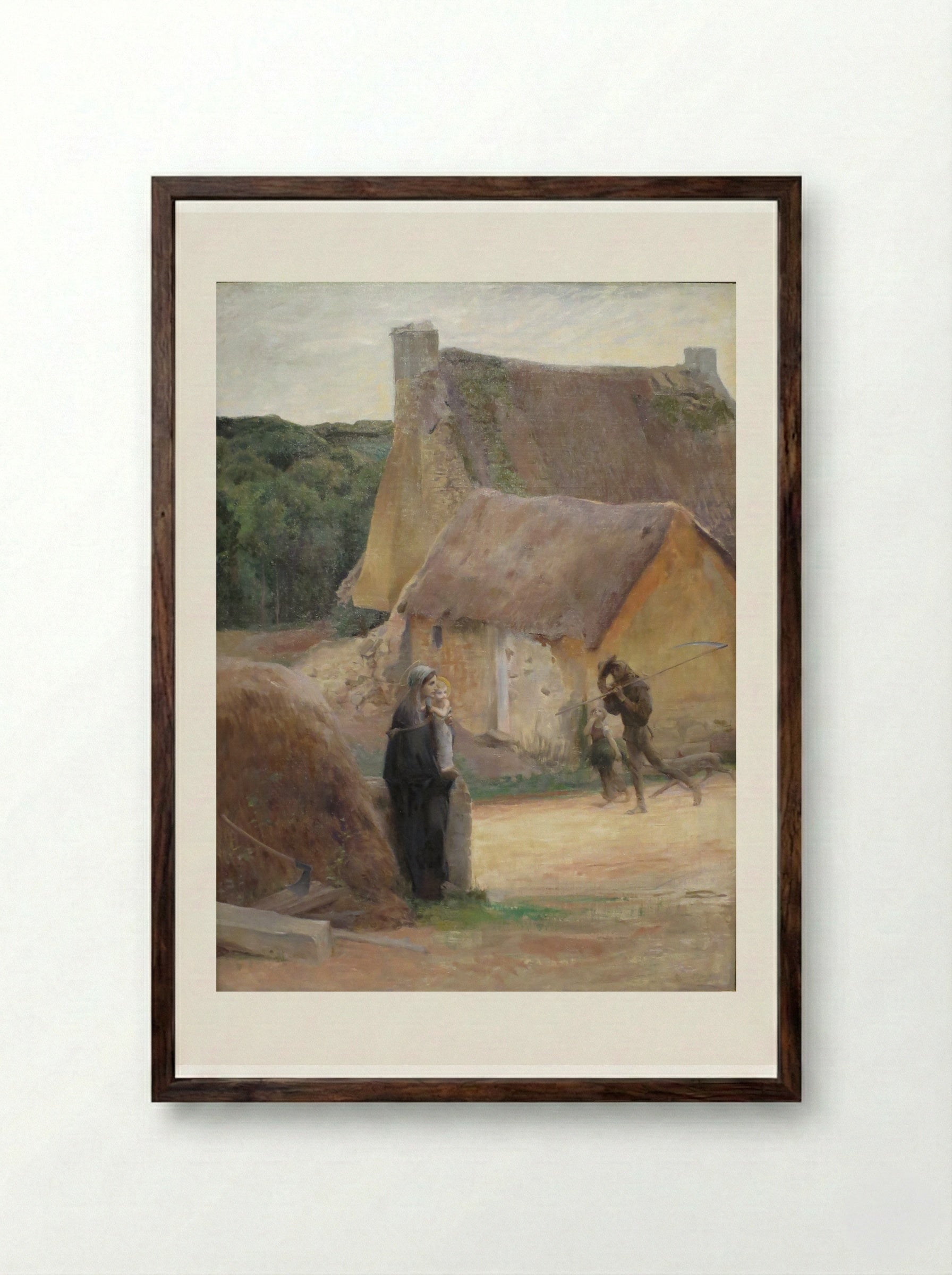 Hail, Mary - Luc-Olivier Merson - Framed Print Dark Wood