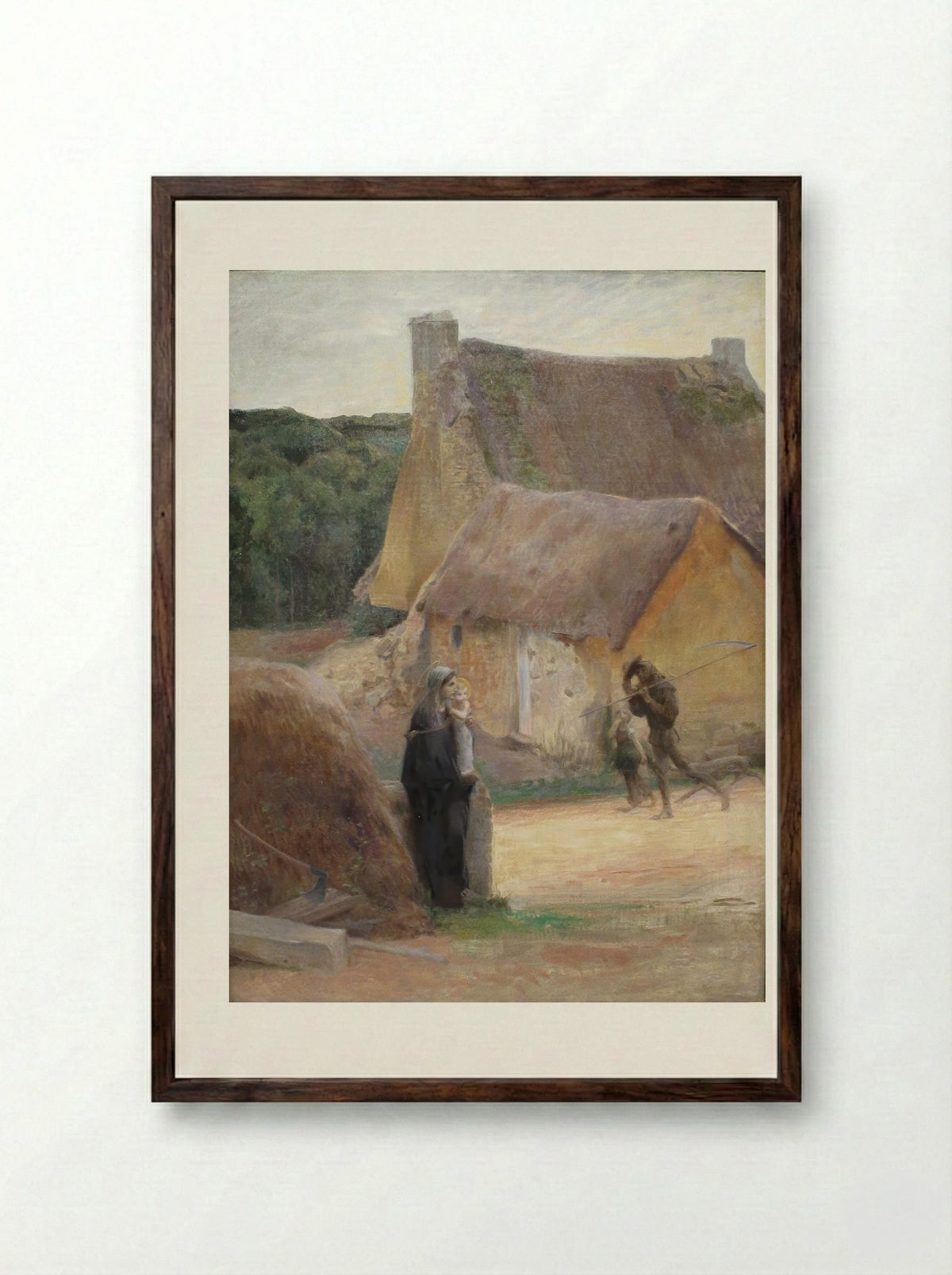 Hail, Mary - Luc-Olivier Merson - Framed Print Dark Wood