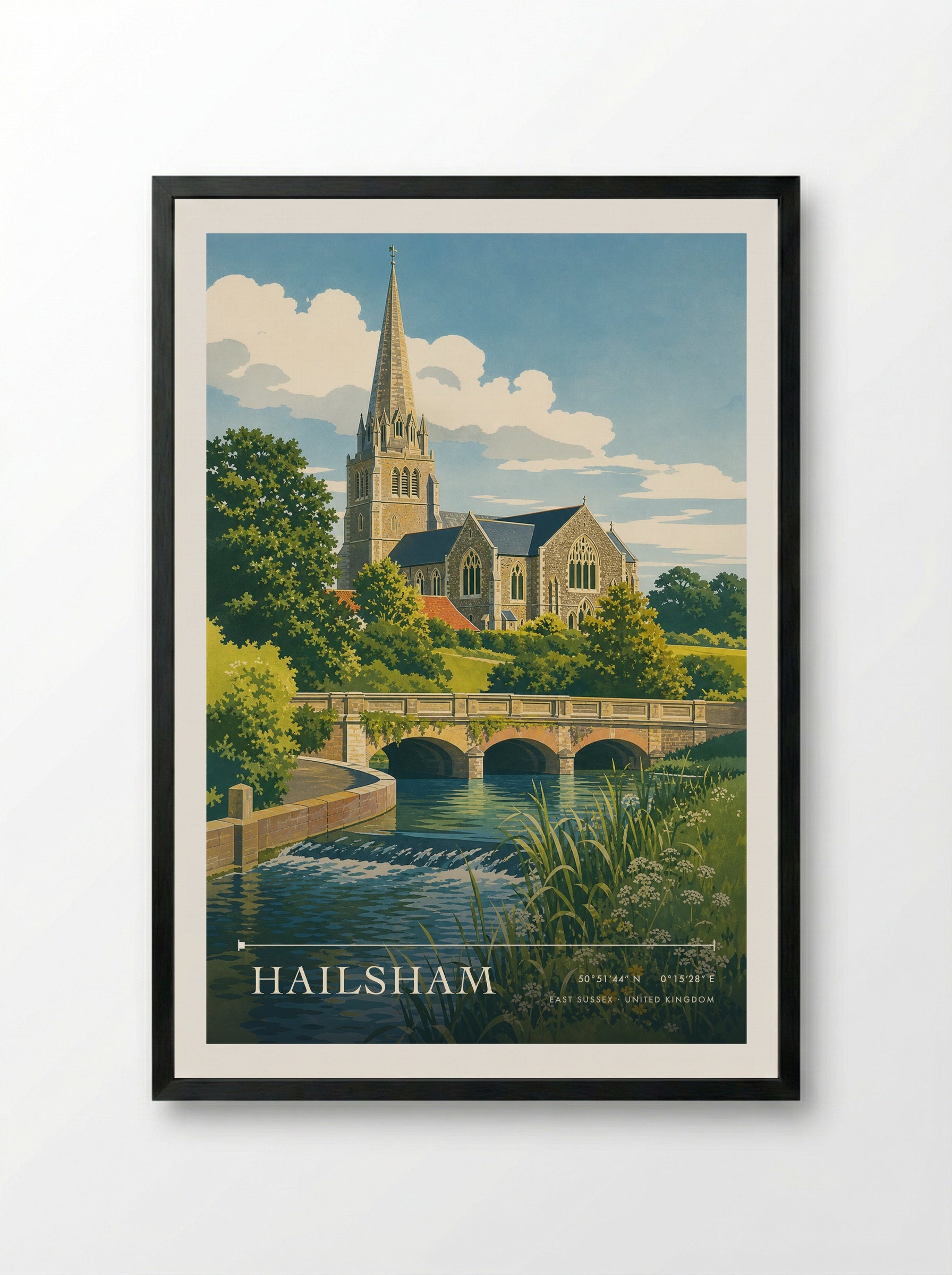 Hailsham East Sussex United Kingdom Travel Poster - Framed Print Black
