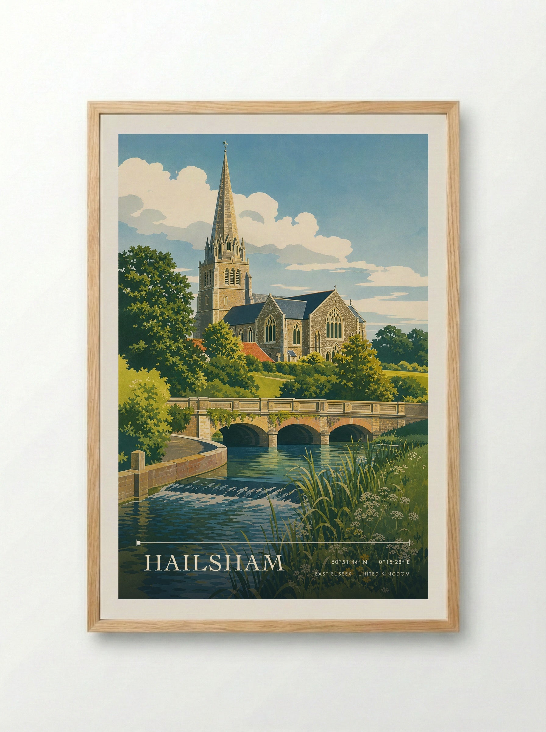 Hailsham East Sussex United Kingdom Travel Poster - Framed Print Wood