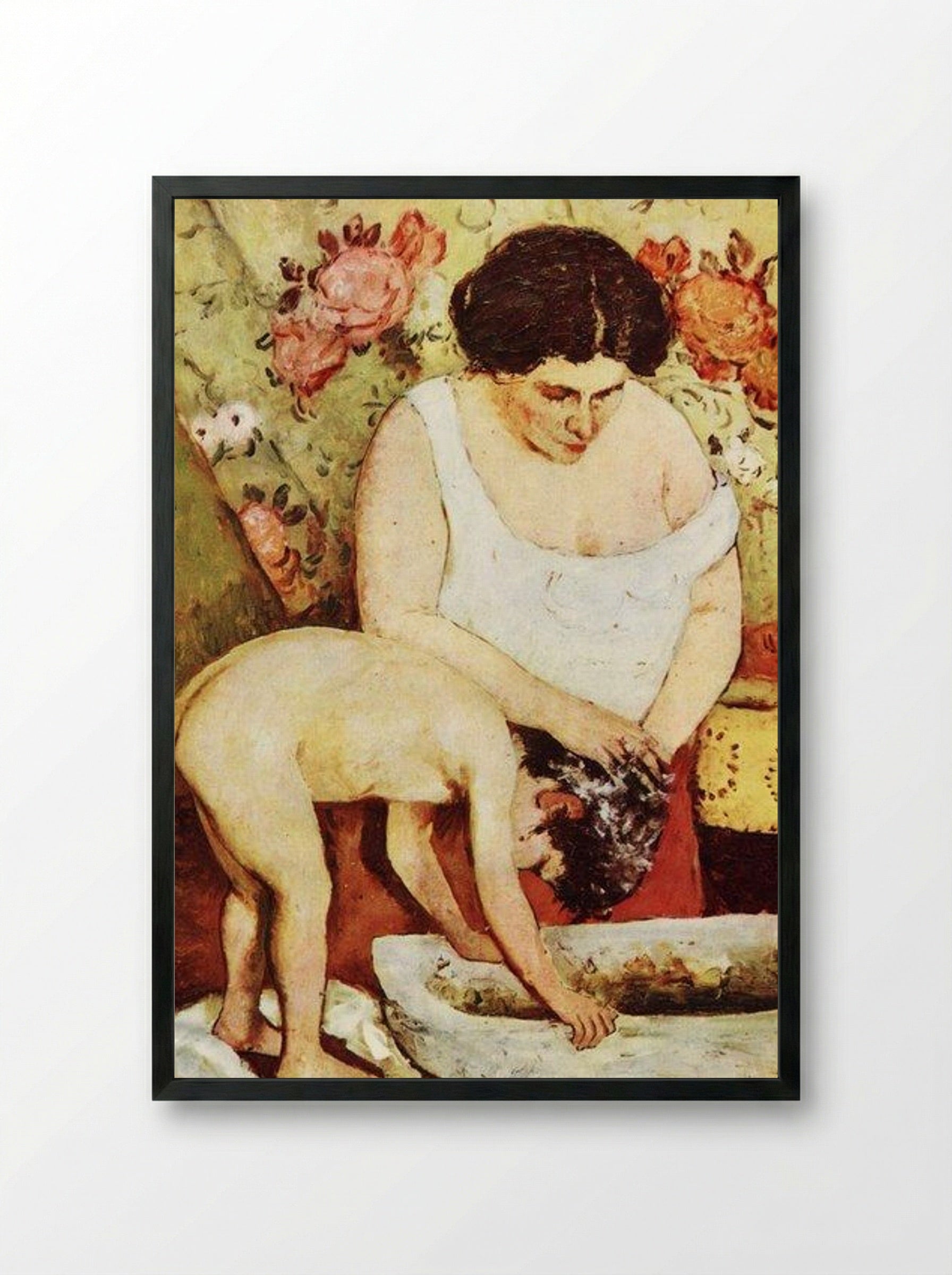 Hair Washing - Ştefan Luchian - Framed Print Black