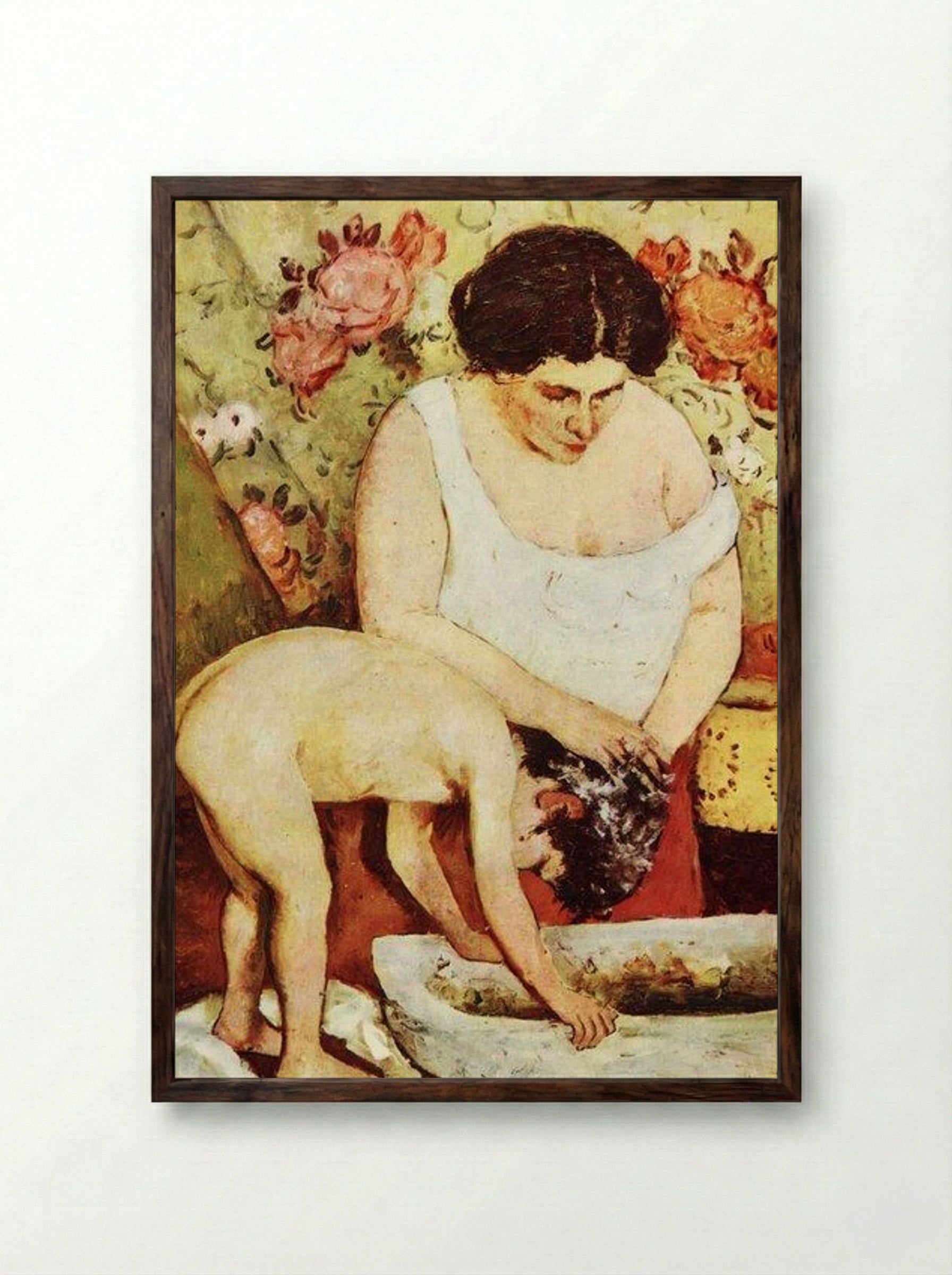Hair Washing - Ştefan Luchian - Framed Print Dark Wood