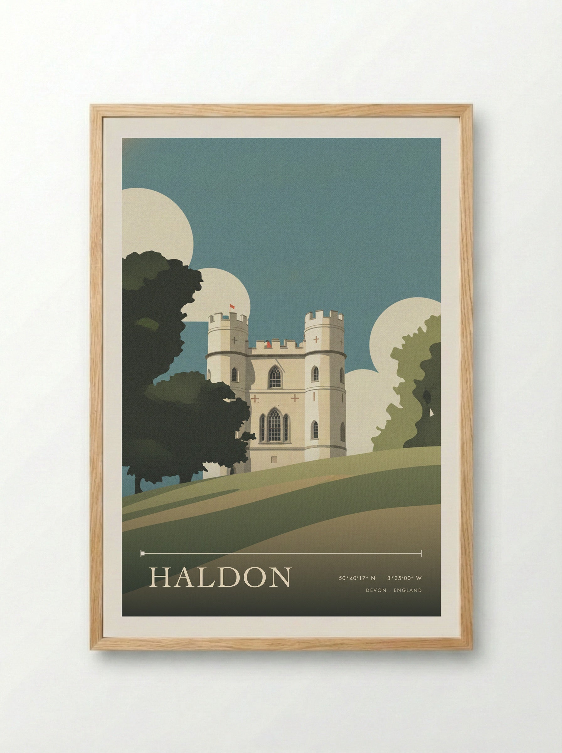Haldon Devon England Travel Poster - Framed Print Wood
