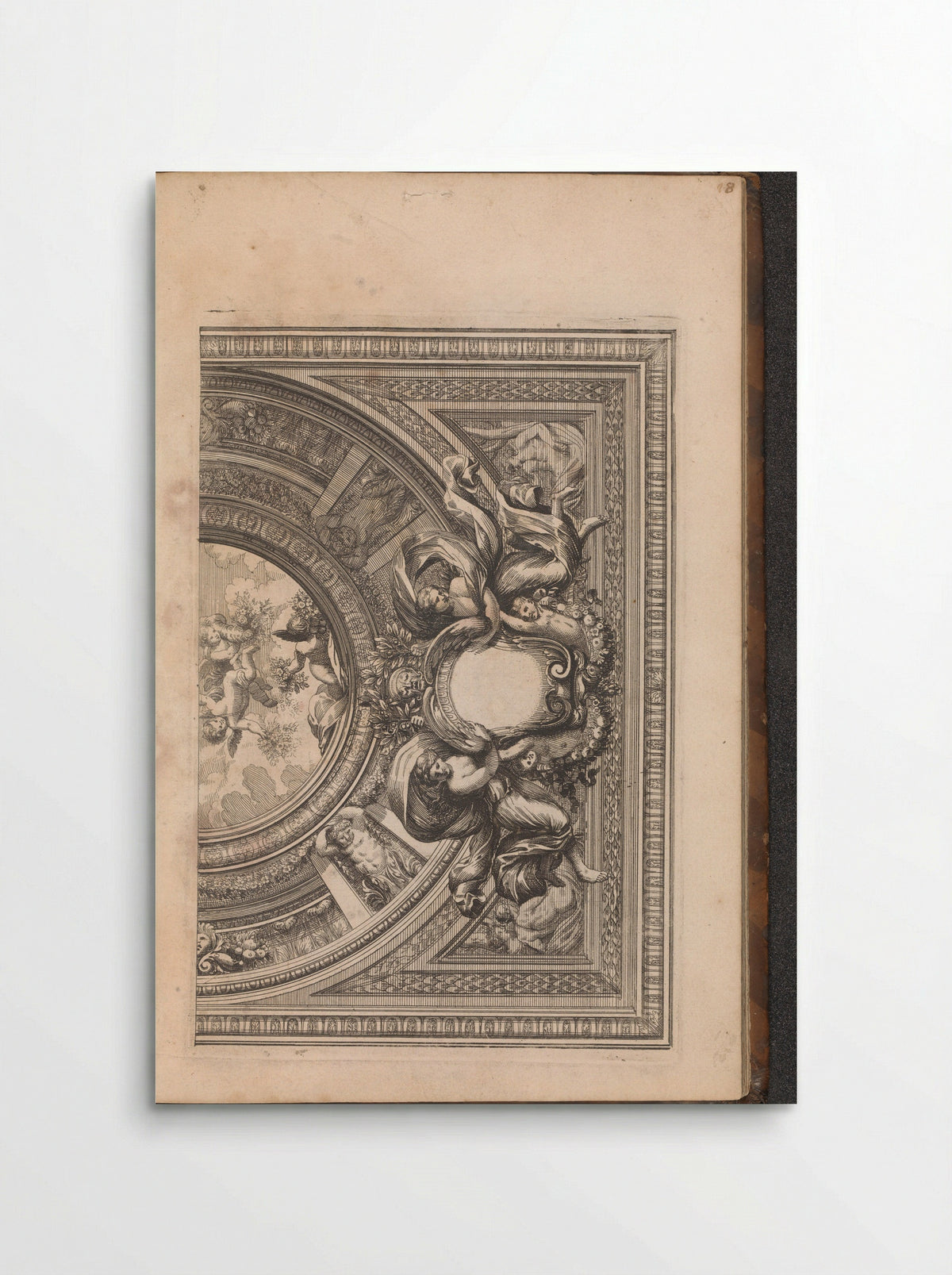 Half Ceiling Design with Empty Cartouche - Franz Ertinger - Poster