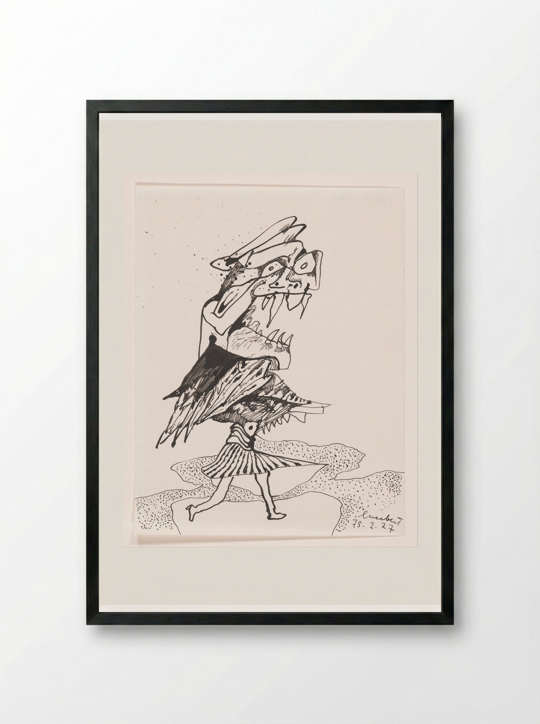 Half monster, half meisje - Lucebert - Framed Print Black