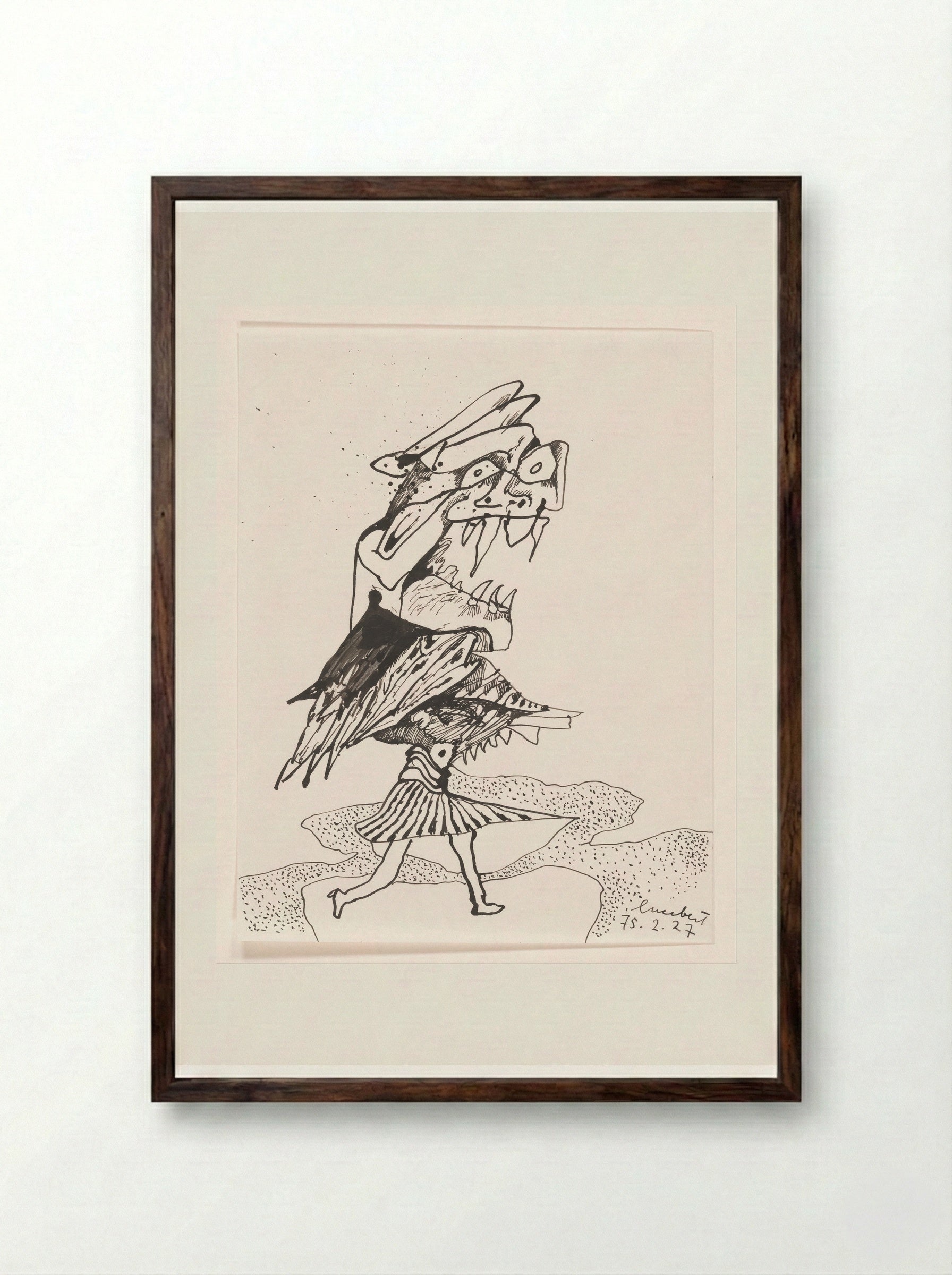 Half monster, half meisje - Lucebert - Framed Print Dark Wood