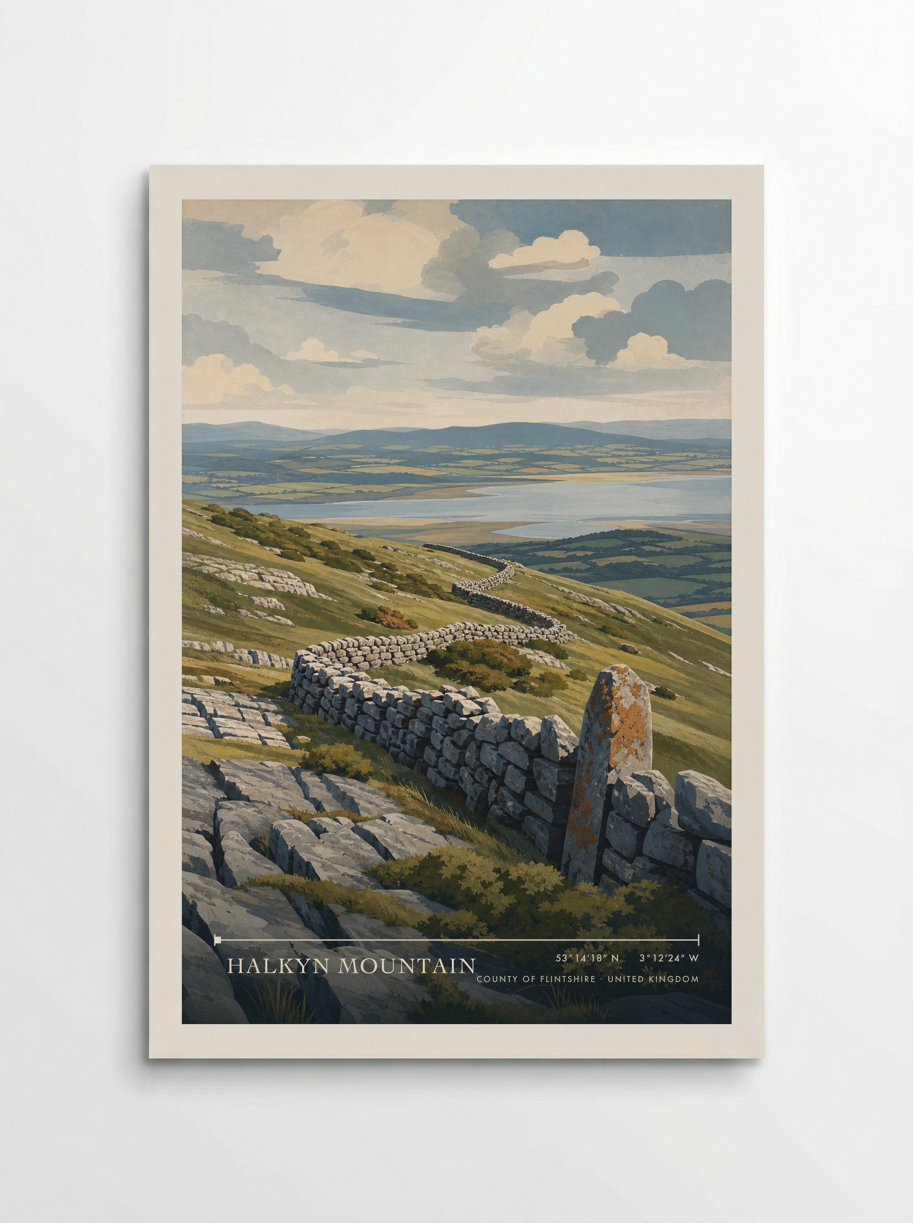 Halkyn Mountain County of Flintshire United Kingdom Travel Poster - Poster