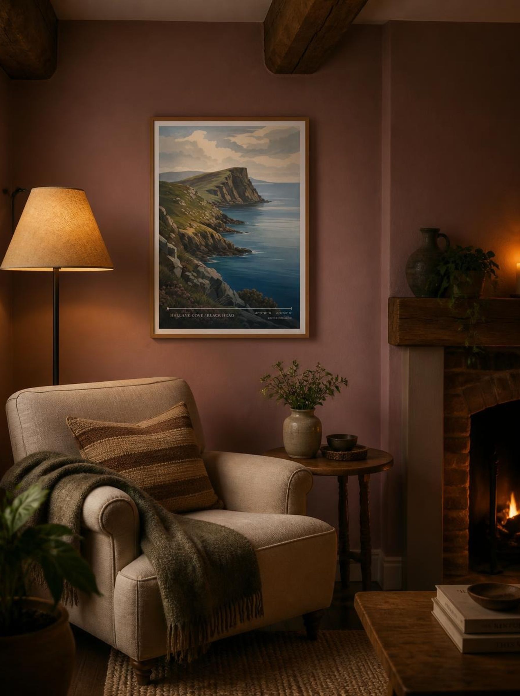 Hallane Cove / Black Head United Kingdom Travel Poster - Lifestyle