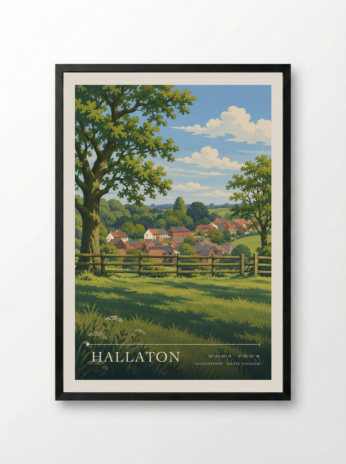 Hallaton, Leicestershire | Travel Poster - Framed Print Black