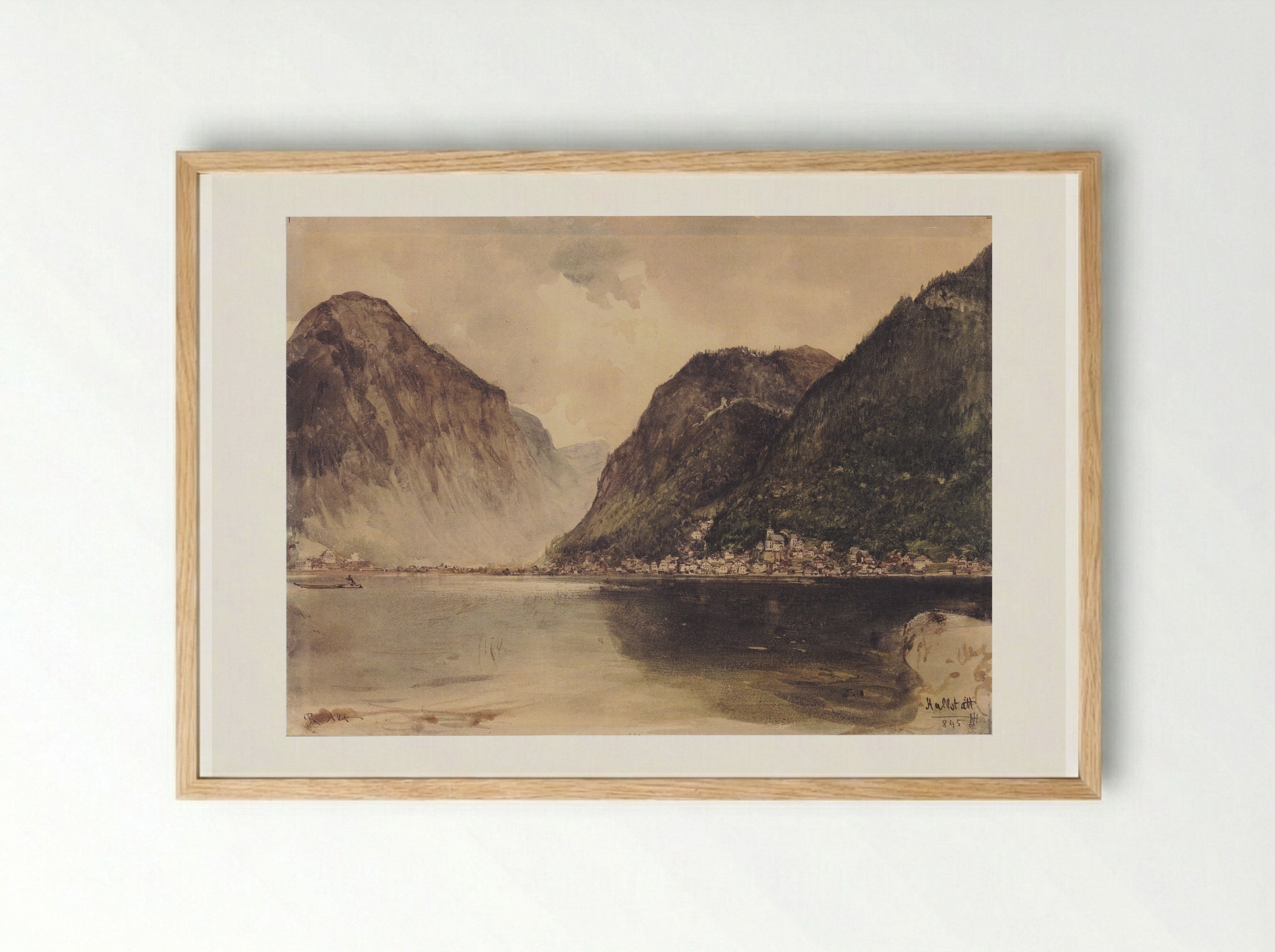 Hallstatt - Rudolf von Alt - Framed Print Wood