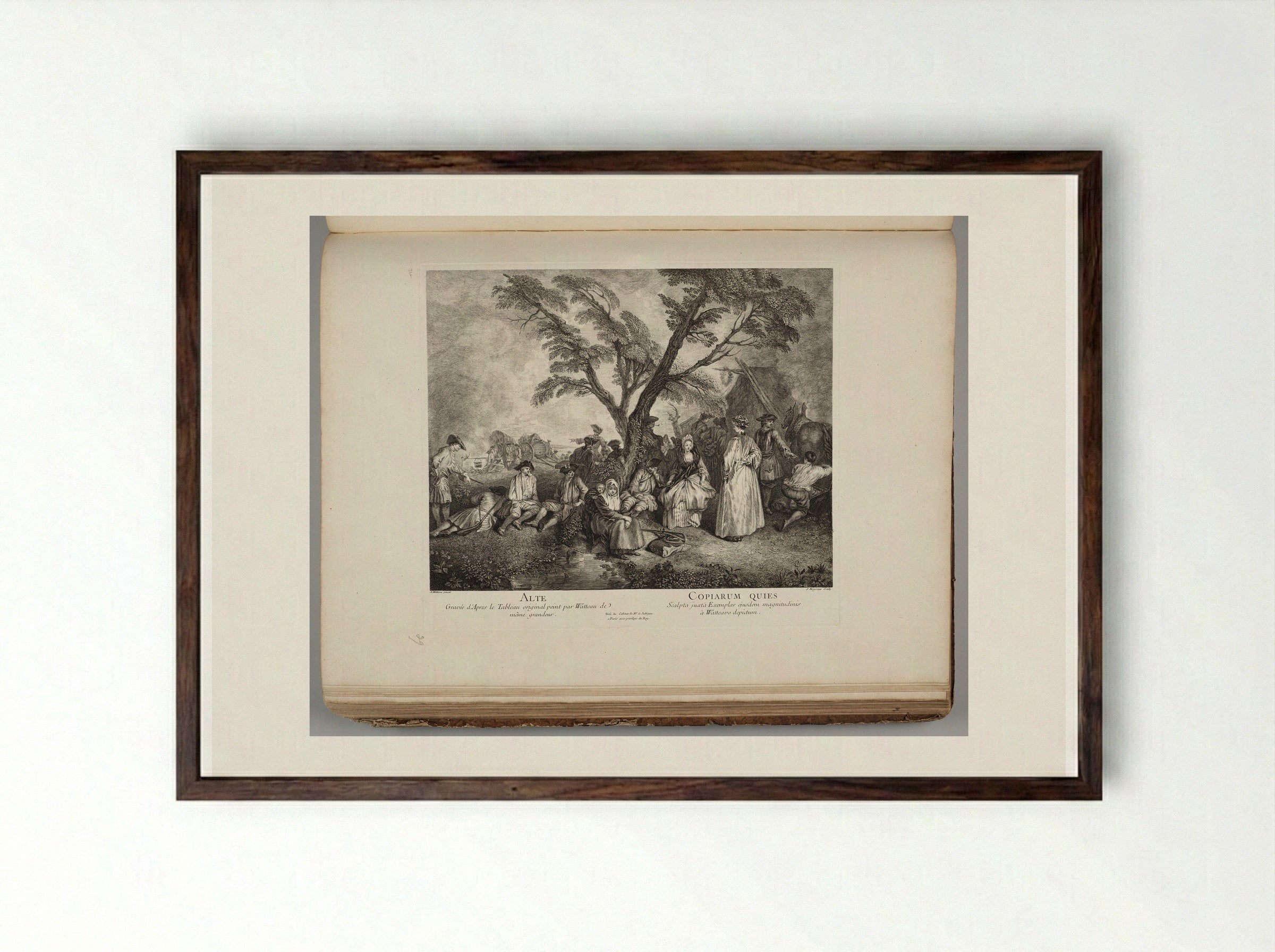 Halt (Alte Copiarum Quies) - Jean Moyreau - Framed Print Dark Wood