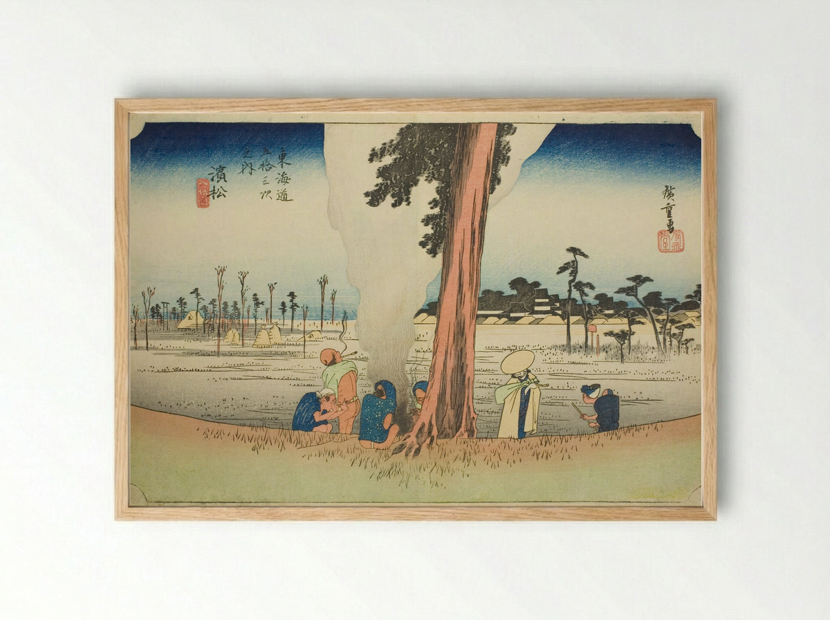 Hamamatsu: Winter Scene - Utagawa Hiroshige - Framed Print Wood