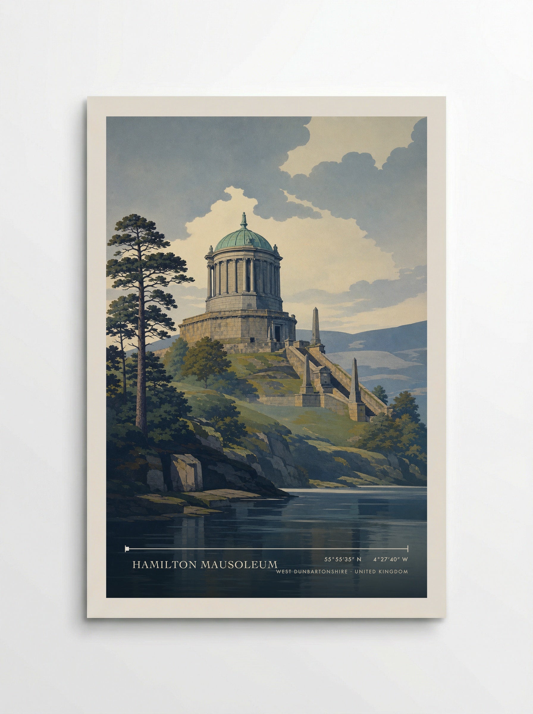Hamilton Mausoleum West Dunbartonshire United Kingdom Travel Poster - Poster
