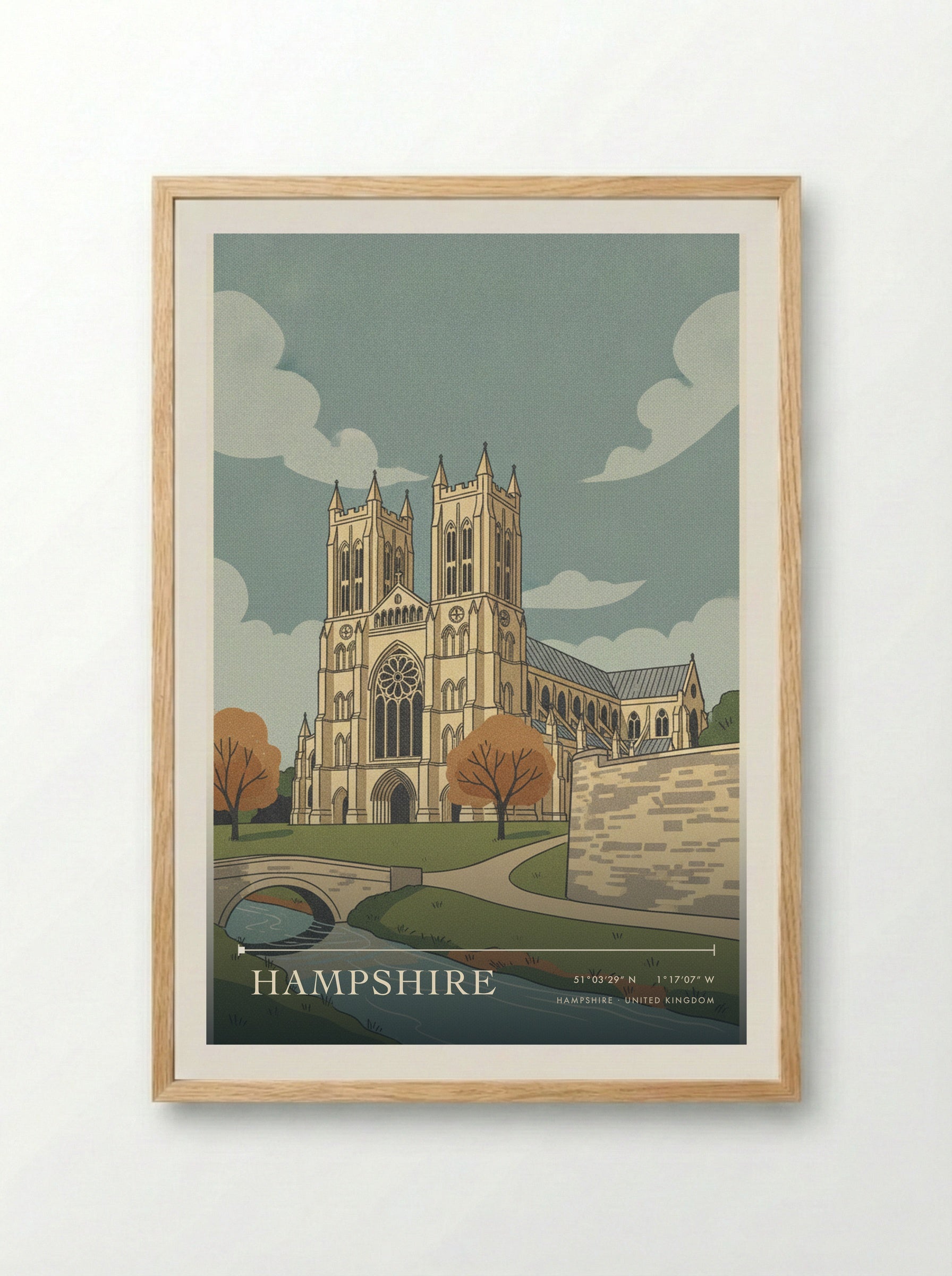 Hampshire United Kingdom Travel Poster - Framed Print Wood