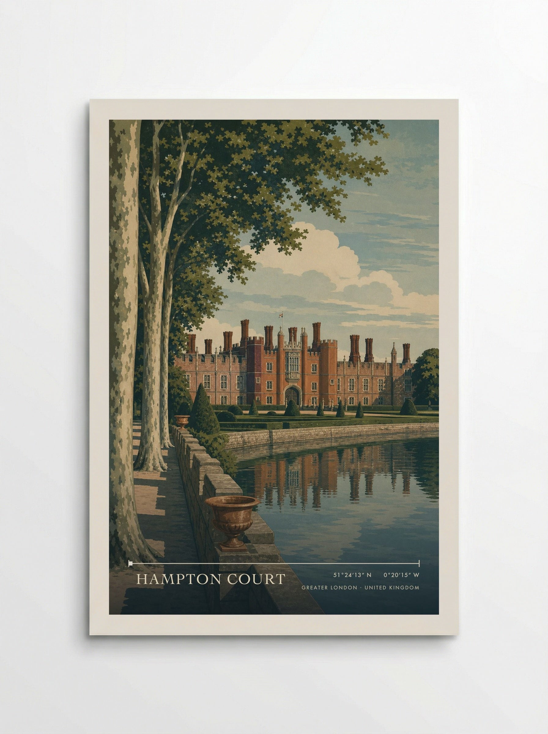 Hampton Court Greater London United Kingdom Travel Poster - Poster