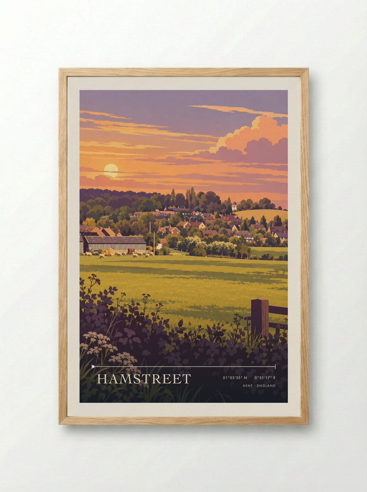 Hamstreet, Kent | Travel Poster - Framed Print Wood