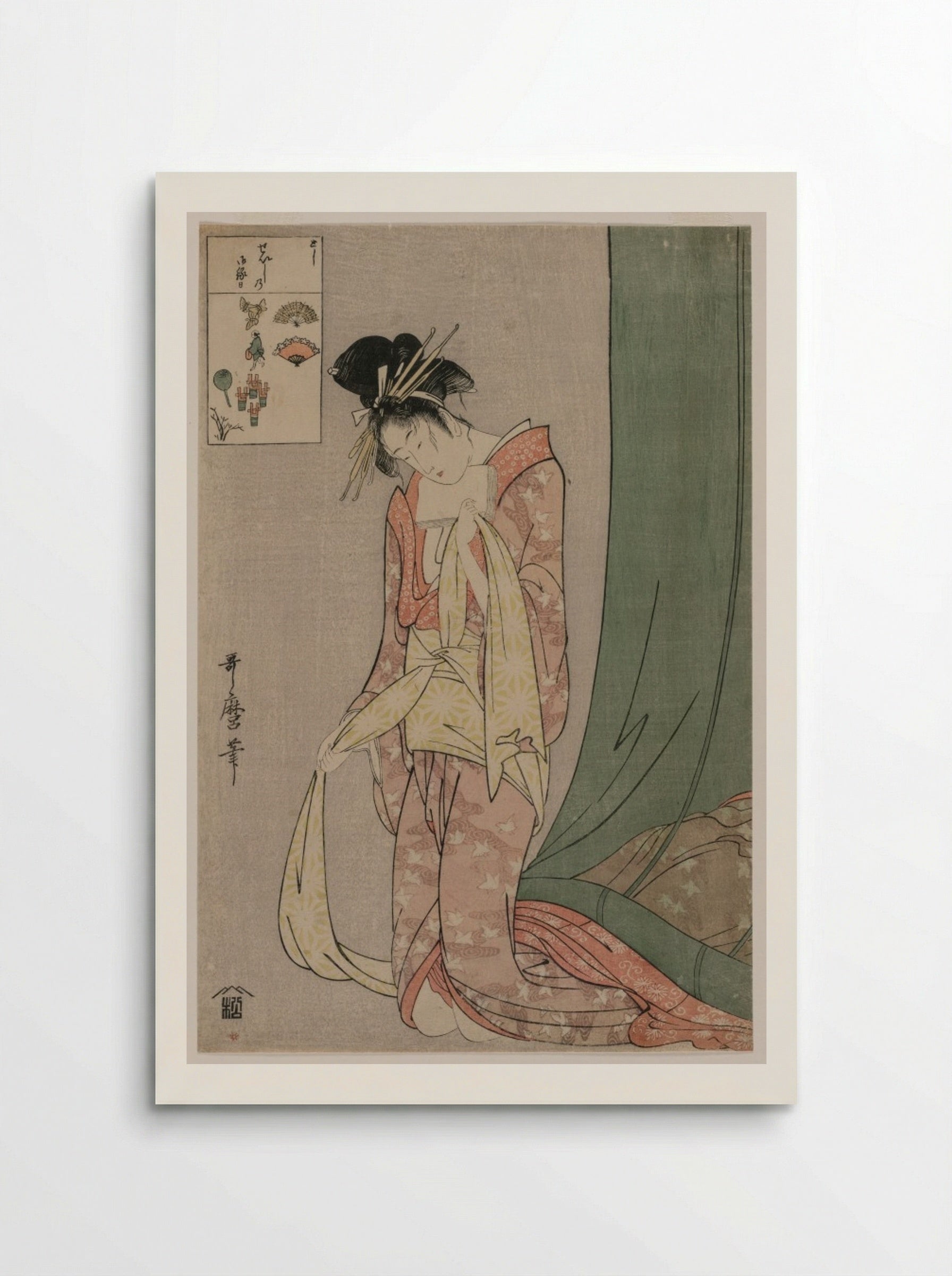 Hanaōgi of Ōgiya from the series Picture Puzzles - Kitagawa Utamaro - Poster
